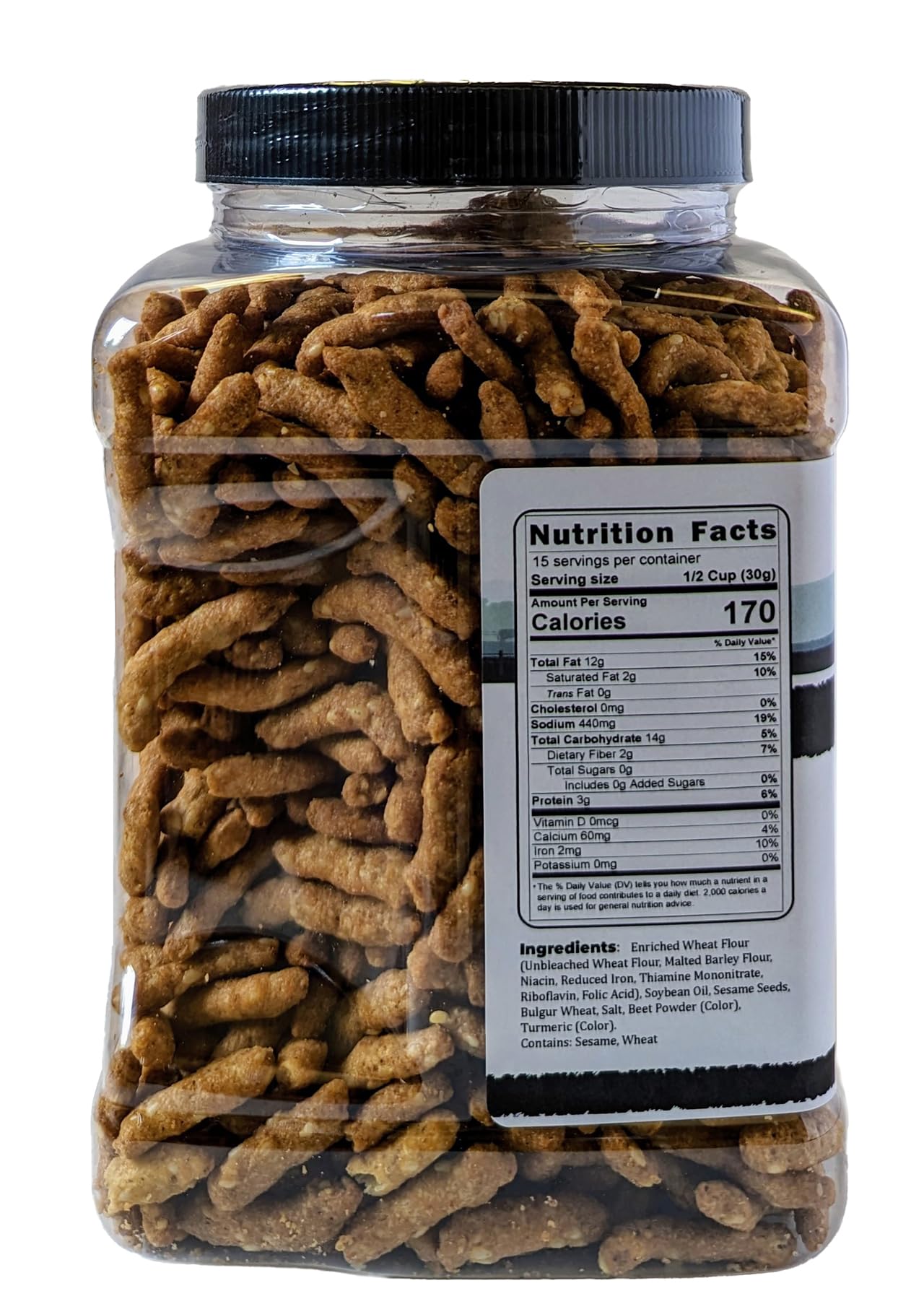 Medley Hills Farm Original Sesame Sticks 1 lb - Crunchy & Fresh Sesame Snacks in Reusable Container - Perfect for Midday Snacks, Office Treats & Healthy On-the-Go Snacking