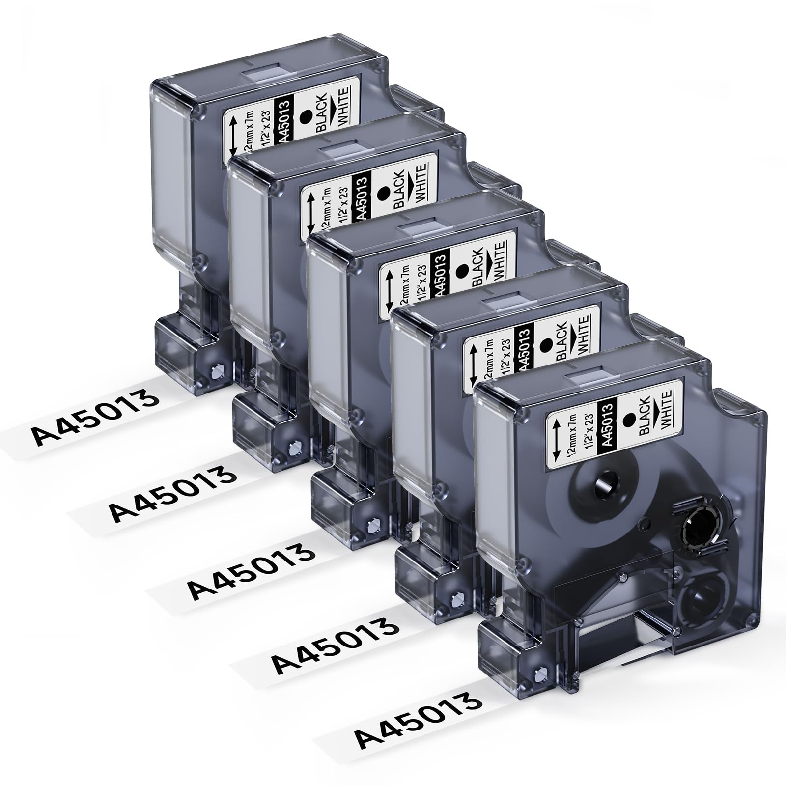5-Pack Black on White 1/2