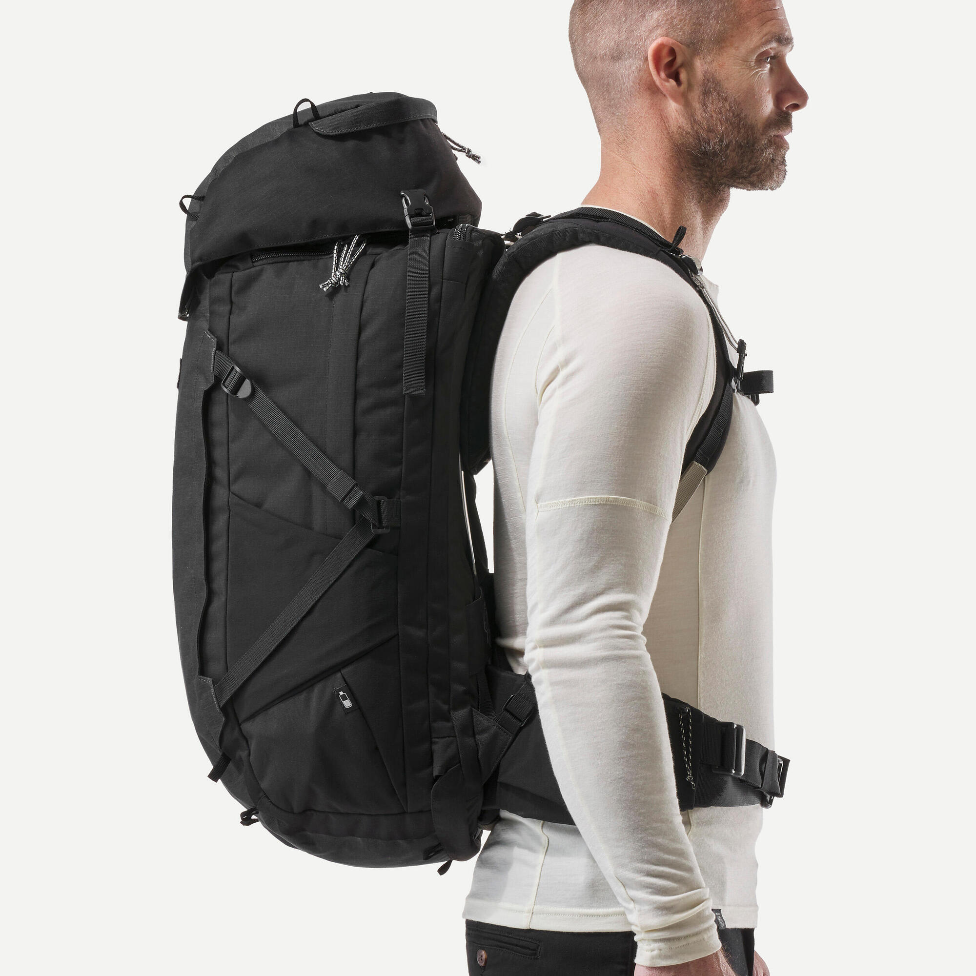 Forclaz Men's Travel 900 50+6L Lightweight Hiking Backpack - Durable Water-Resistant Trekking Pack for Outdoor Adventures & Camping Trips