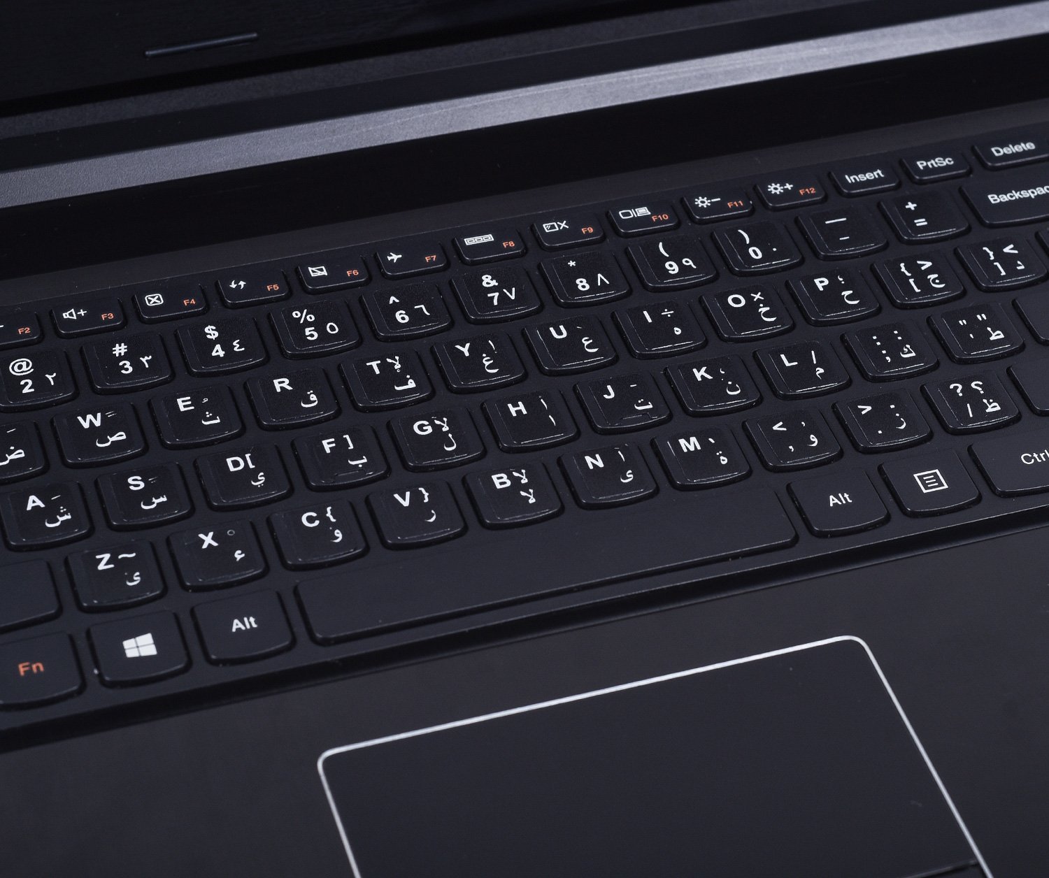 Arabic Keyboard Letter Stickers - Non Transparent Black Background with White Lettering, 2PCS Pack for PC, Laptop, Notebook, Desktop Keyboards - Ideal for Typing in Arabic at Home, Office, or School