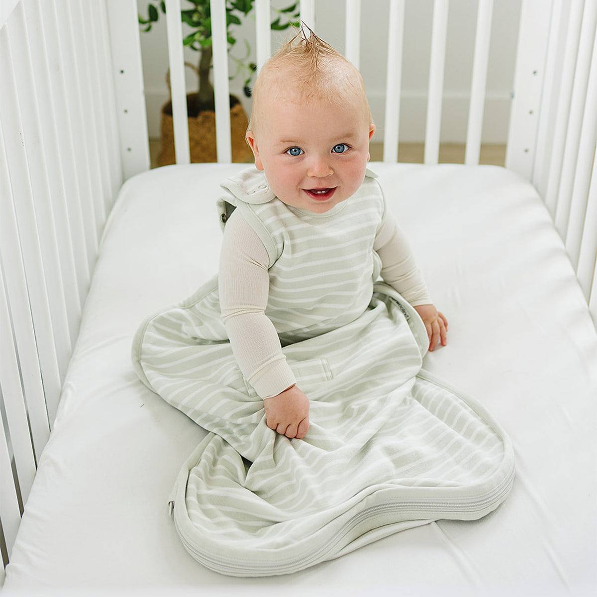4 Season Ultimate Baby Sleep Bag - Merino Wool & Organic Cotton for Infants 2 Months to 2 Years - Soft & Breathable Birch Gray - Perfect for Nursery, Daycare & Travel