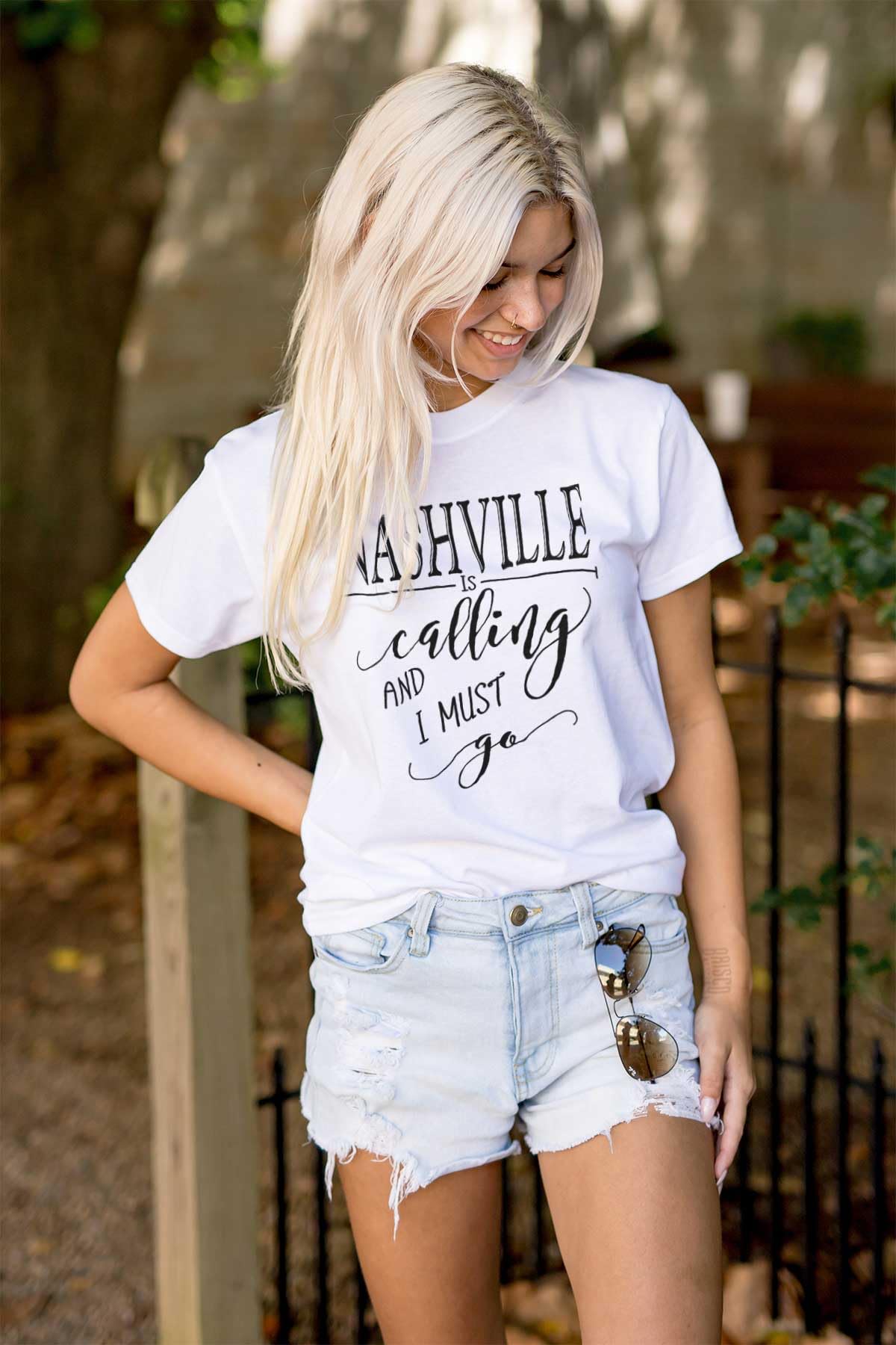Brisco Brands Nashville Tennessee Calling Women's Graphic T-Shirt - Soft Cotton Tee for Casual Wear & Travel