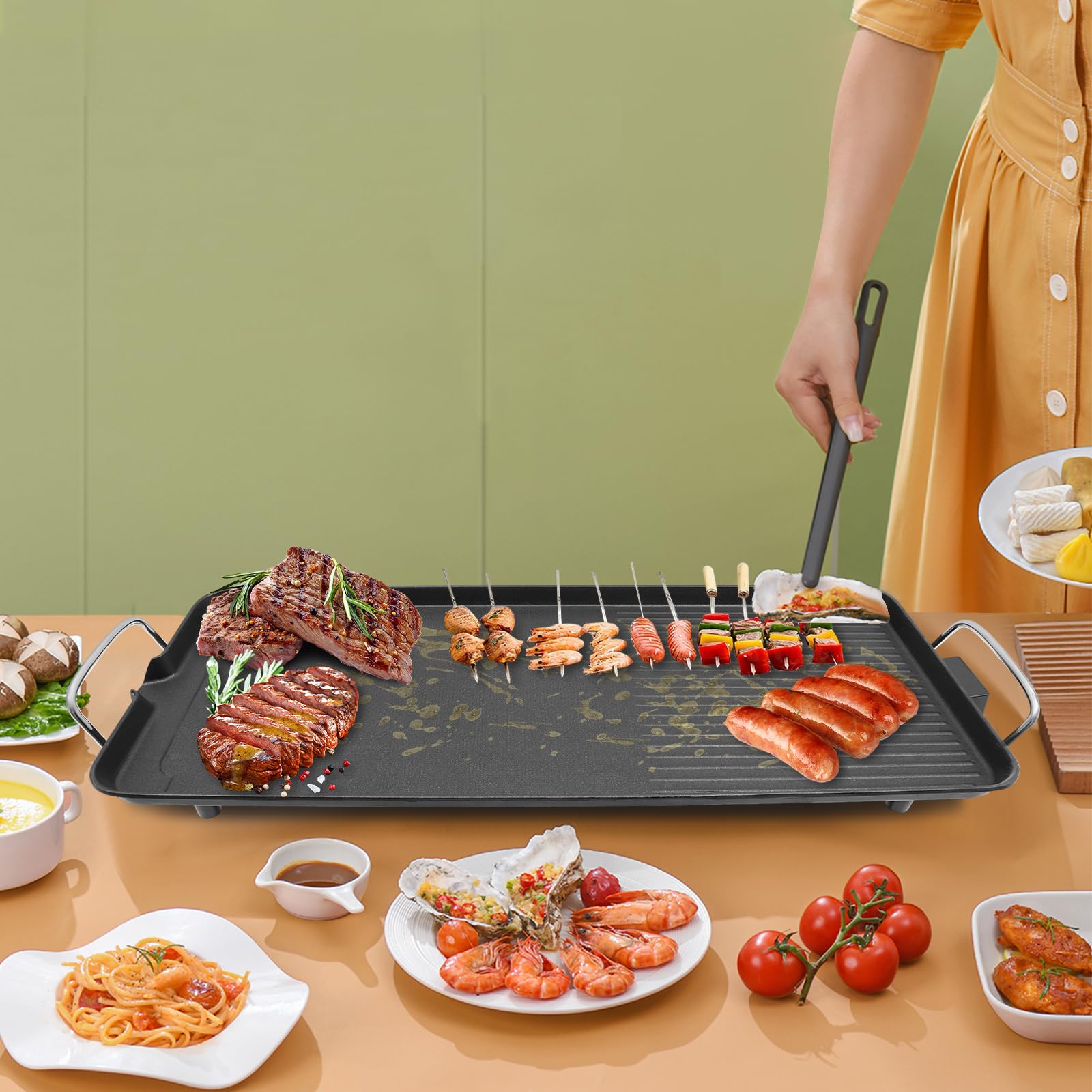 1500W Electric Griddle Nonstick Grill - 27