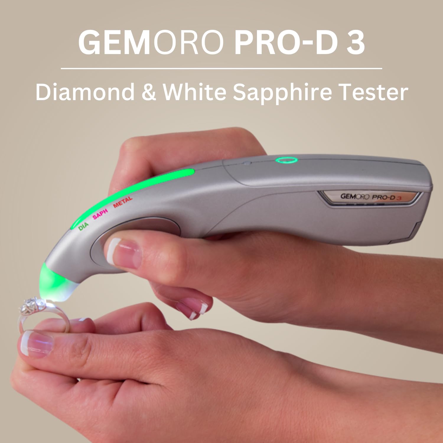 GemOro Pro-D 3 Diamond Tester - Professional Gemstone Testing Tool for Diamonds & White Sapphires | High Accuracy & Expert Readings | Perfect for Jewelry Appraisal, Pawn Shops & Gemstone Identification