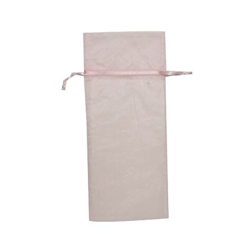 JAM Paper Sheer Organza Wine Bags - 6x14 Inch Baby Pink Pastel Gift Bags - Bulk 96 Bags per Box - Perfect for Wedding Favors, Baby Showers & Party Decorations