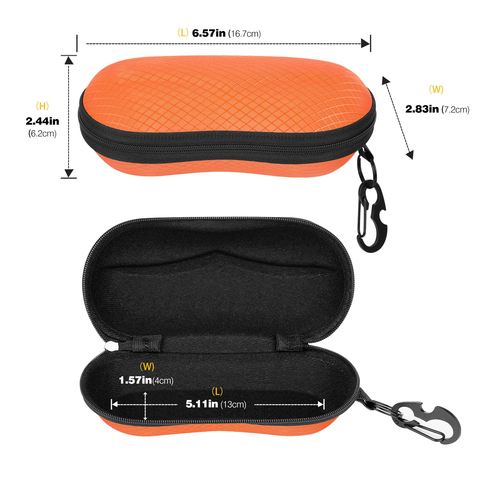 MoKo Semi Hard Shell Sunglasses Case - Durable Protective Eyeglass Holder with Metal Hanging Hook for Men & Women | Perfect for Travel, Outdoor Activities & Everyday Use