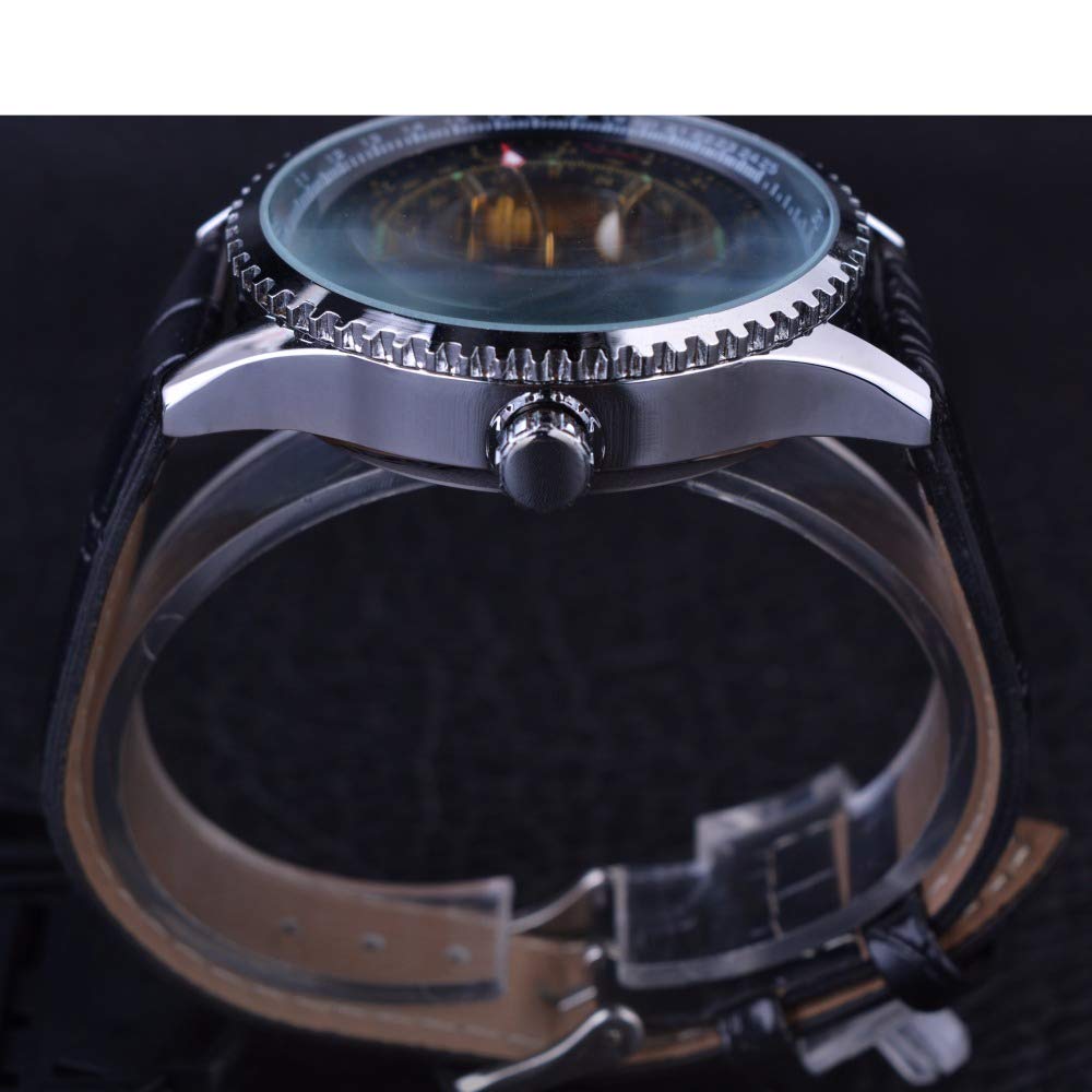 Luxury Skeleton Automatic Watch for Men - Gold Movement & Transparent Case - Perfect for Business & Formal Events