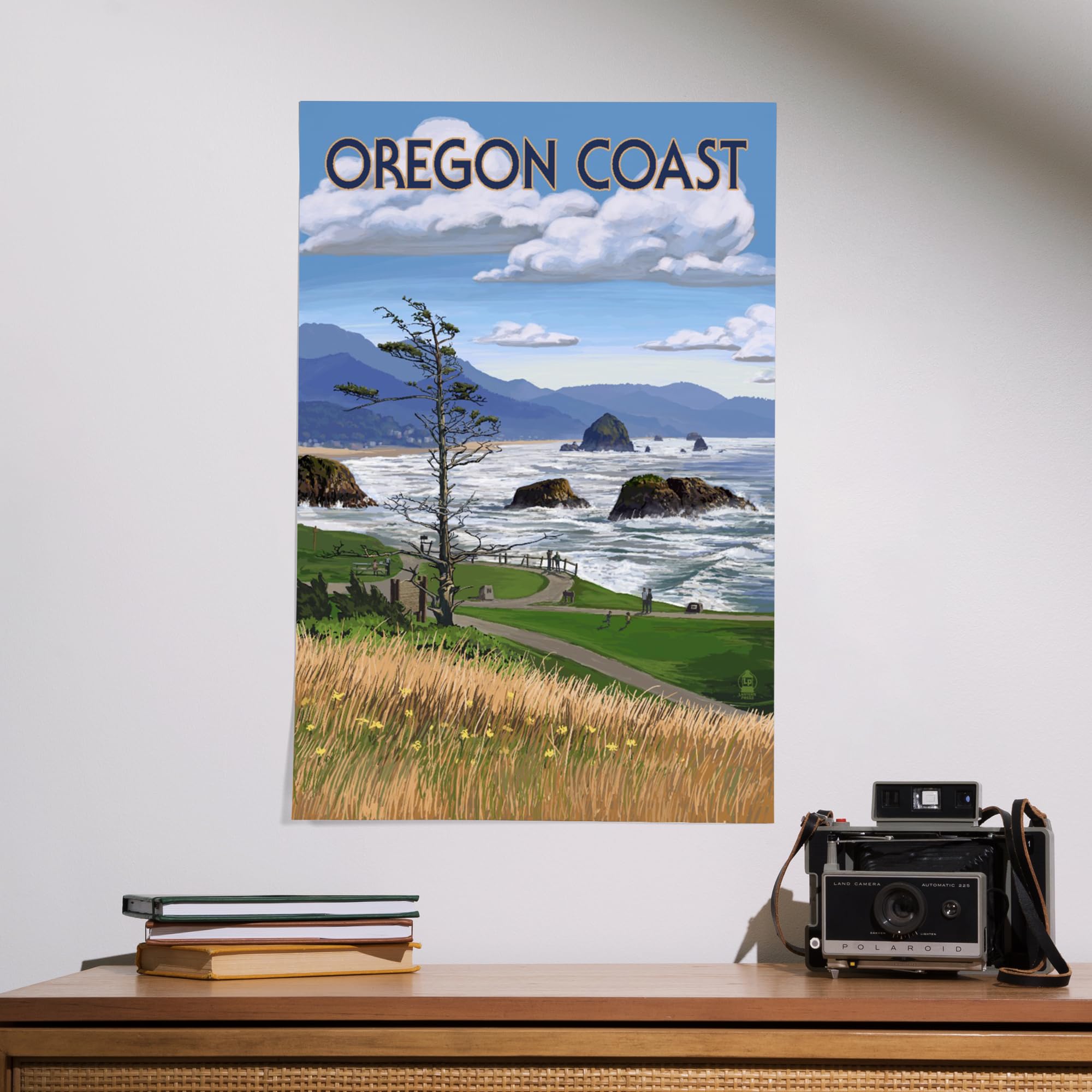Lantern Press 16x24 Inch Giclee Print - Oregon Coast Haystack Rock Wall Art, Premium Canvas Wall Decor for Living Room, Bedroom & Office