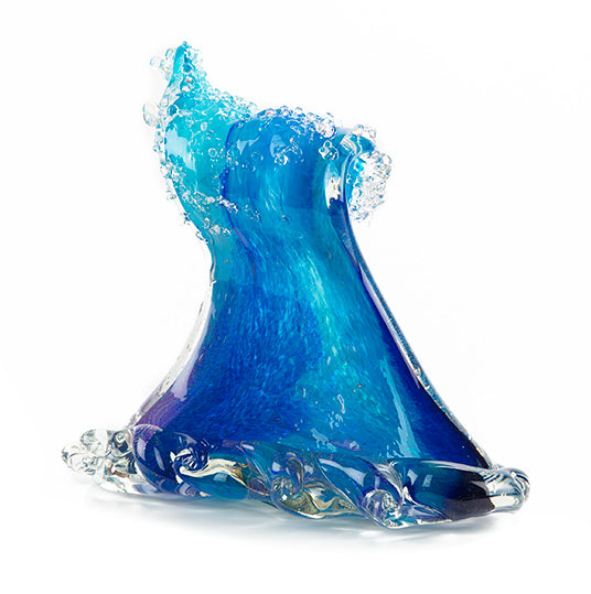 Extra Large Glass Sculpture - Crashing Wave Art Piece by Ben Silver | Handmade Home Decor, Office Display, Luxury Gift for Art Lovers
