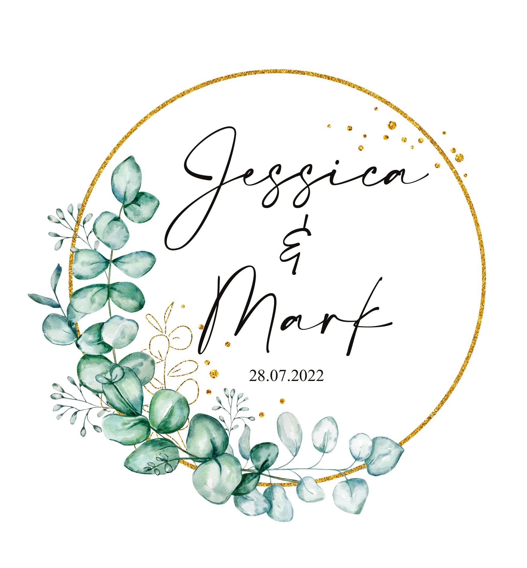 Personalized Wedding Guest Book with Eucalyptus Wreath Design - Elegant Scrapbook for Bridal Shower, Anniversary & Reception Guest Signing - Perfect Wedding Keepsake Gift for Couples