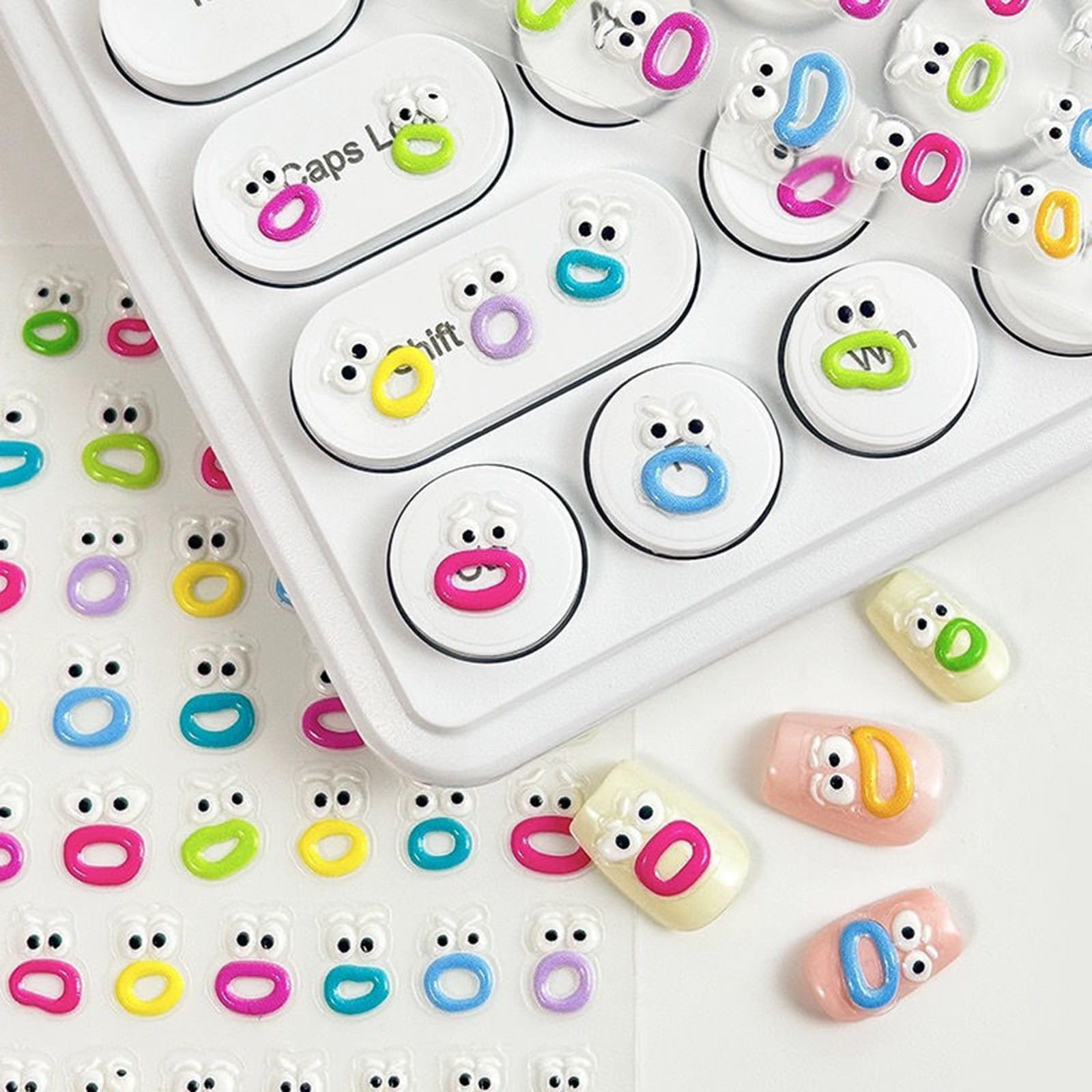 5D Cartoon Nail Stickers - Sausage Lips Design for Women, Party & Salon Use