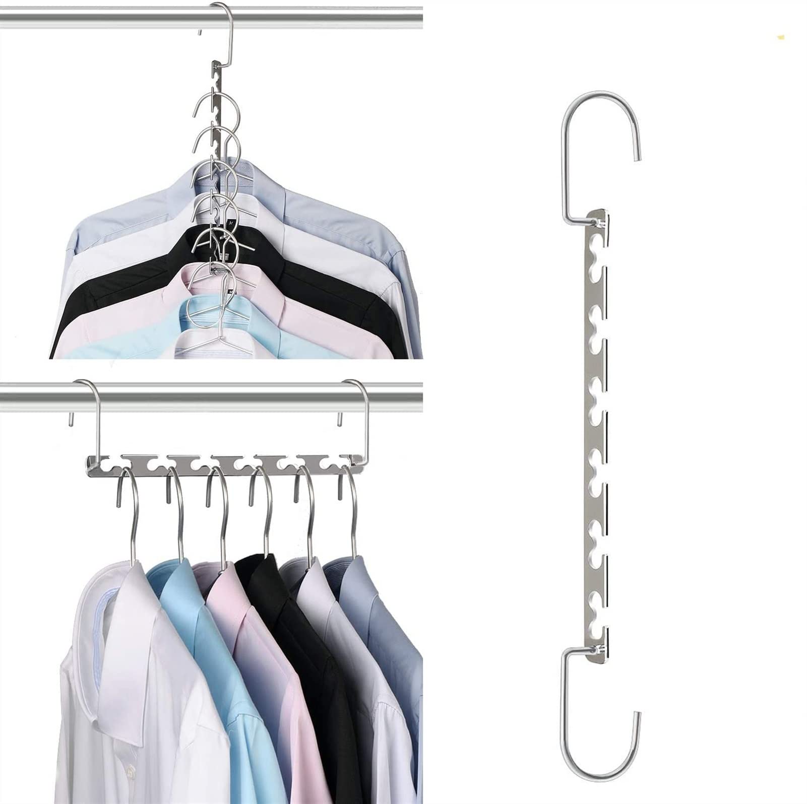 Erik Xian Metal Clothes Hangers - Space Saving Multi Cascading Hanger Organizer for Closet (1PC Love) - Perfect for Wardrobe Organization & Small Space Storage