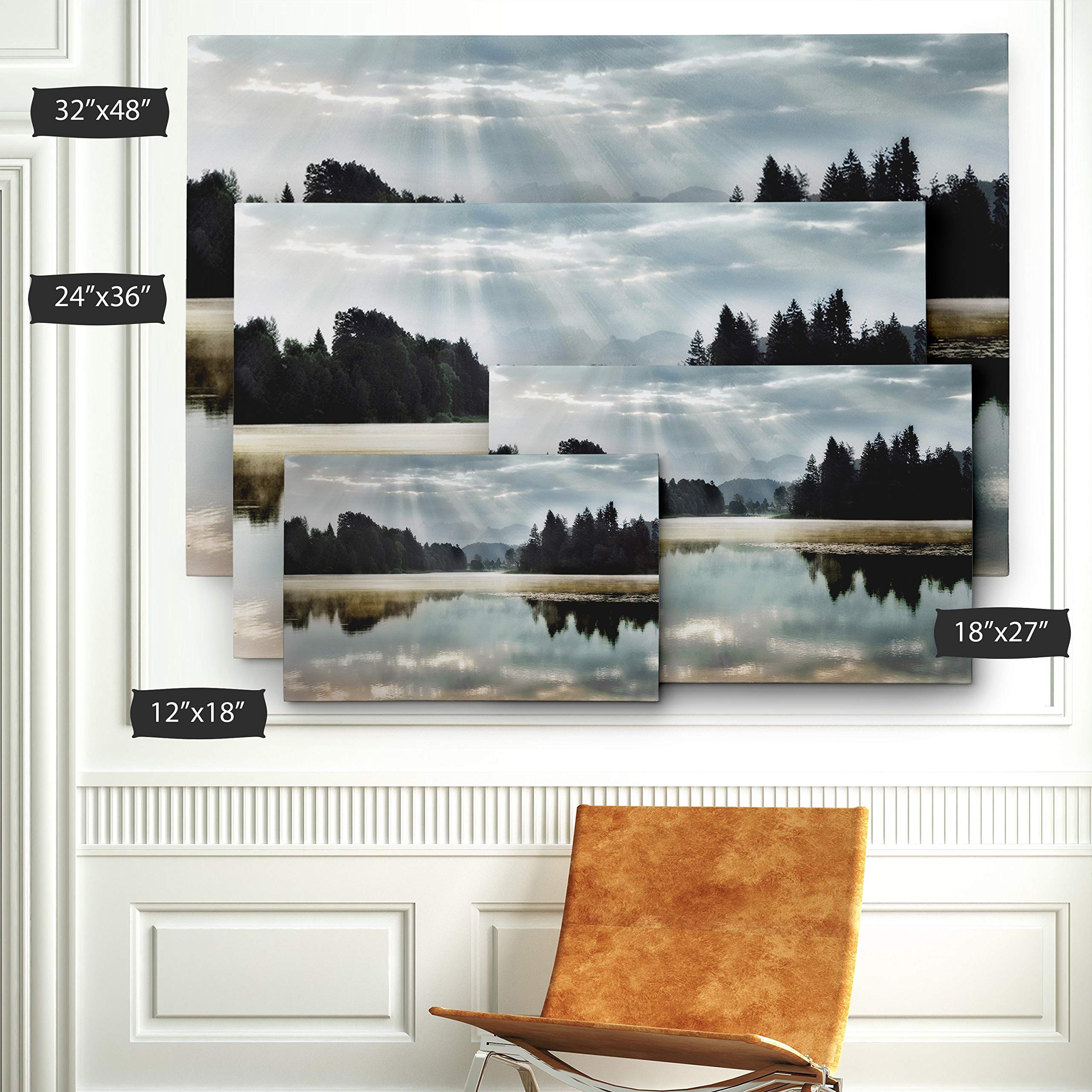 Wexford Home Morning Bliss I Gallery Wrapped Canvas Wall Art - Modern Abstract Landscape Painting for Living Room, Bedroom & Office Decor