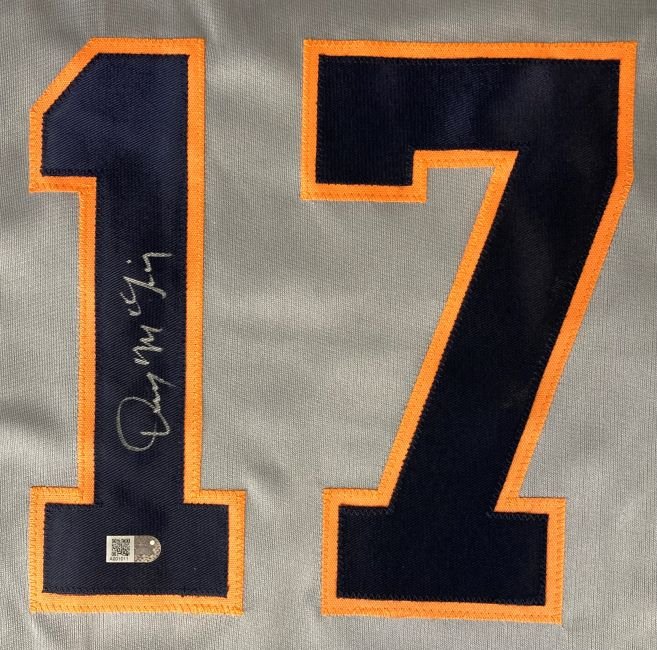Denny McLain Detroit Tigers Autographed Gray Baseball Jersey - Signed MLB Memorabilia for Collectors & Fans - Perfect for Display, Gifts & Sports Memorabilia Collections