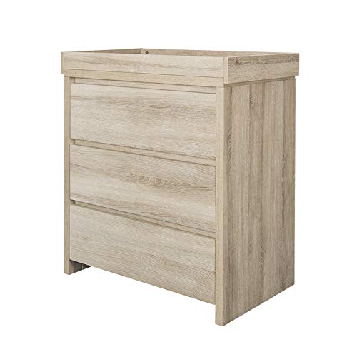 Tutti Bambini Nursery Modena Changing Table with 3 Spacious Drawers - Oak Finish Baby Dresser for Diaper Changing & Storage - Perfect for Nursery Organization & Baby Care Essentials