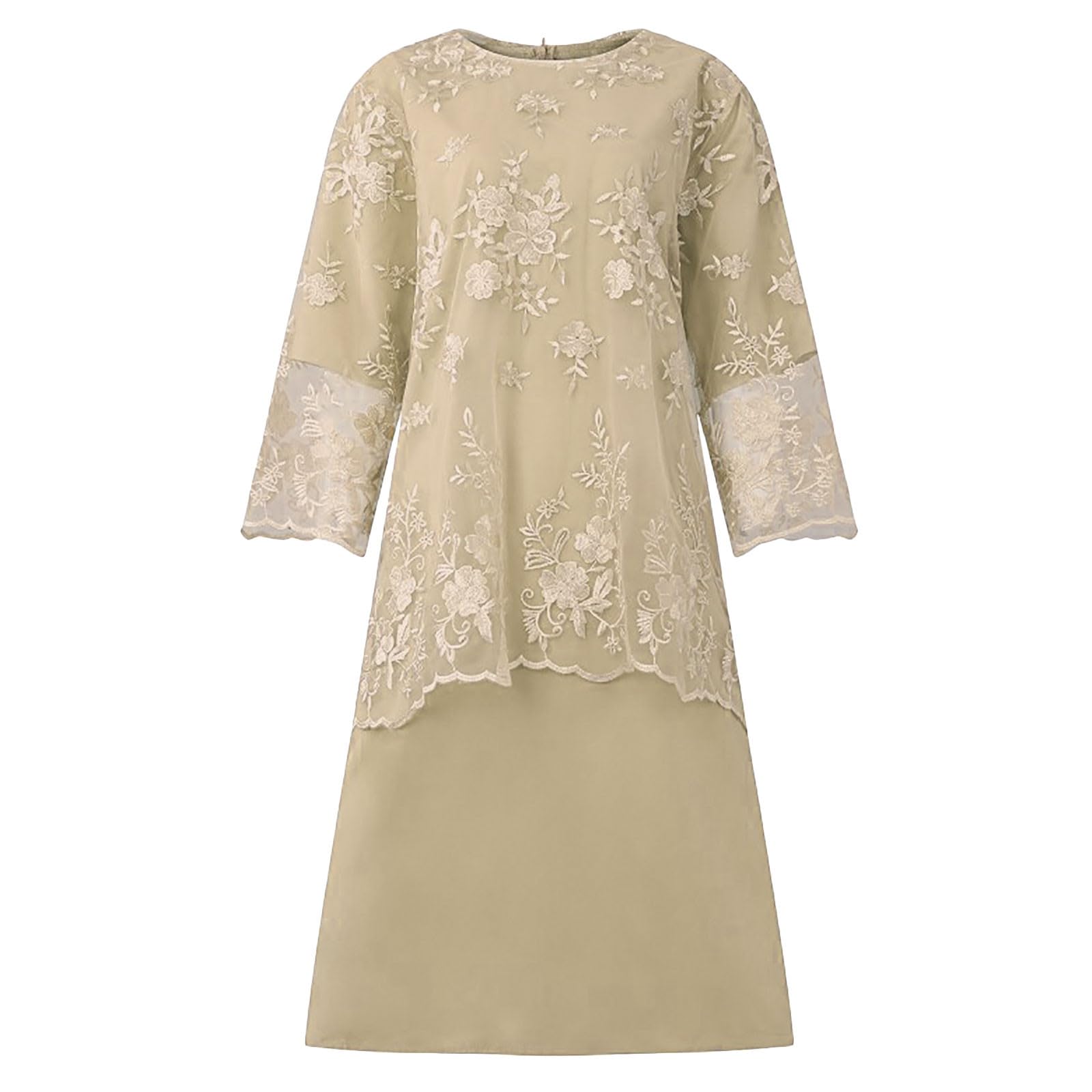 Elegant Floral Lace Mother of The Bride Dress for Women - Plus Size Formal Evening Gown - Wedding Guest & Grandmother Dress for Special Occasions