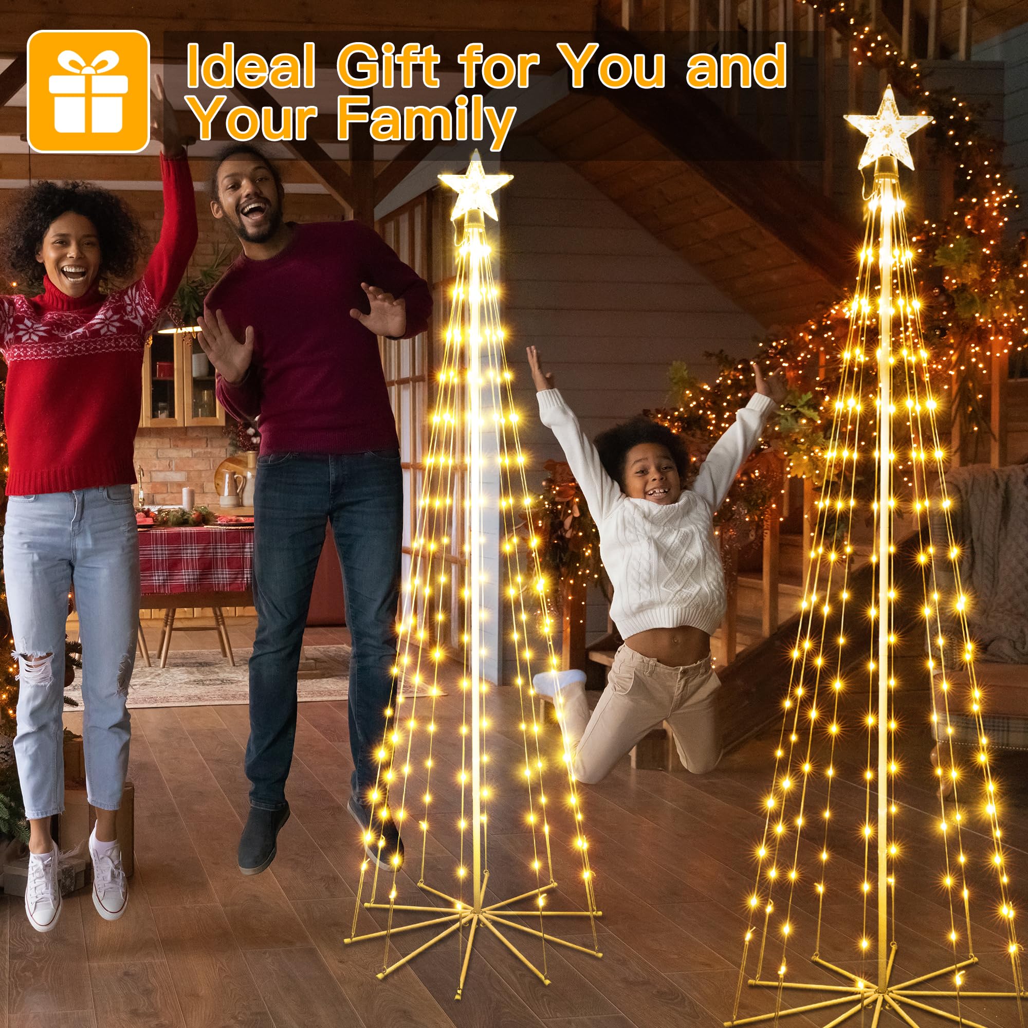 ShineShine 140 LED Christmas Tree Lights - Warm White Waterproof Outdoor/Indoor Holiday Decor with 8 Lighting Modes | Perfect for Xmas Tree, Yard, Porch & Home Decoration