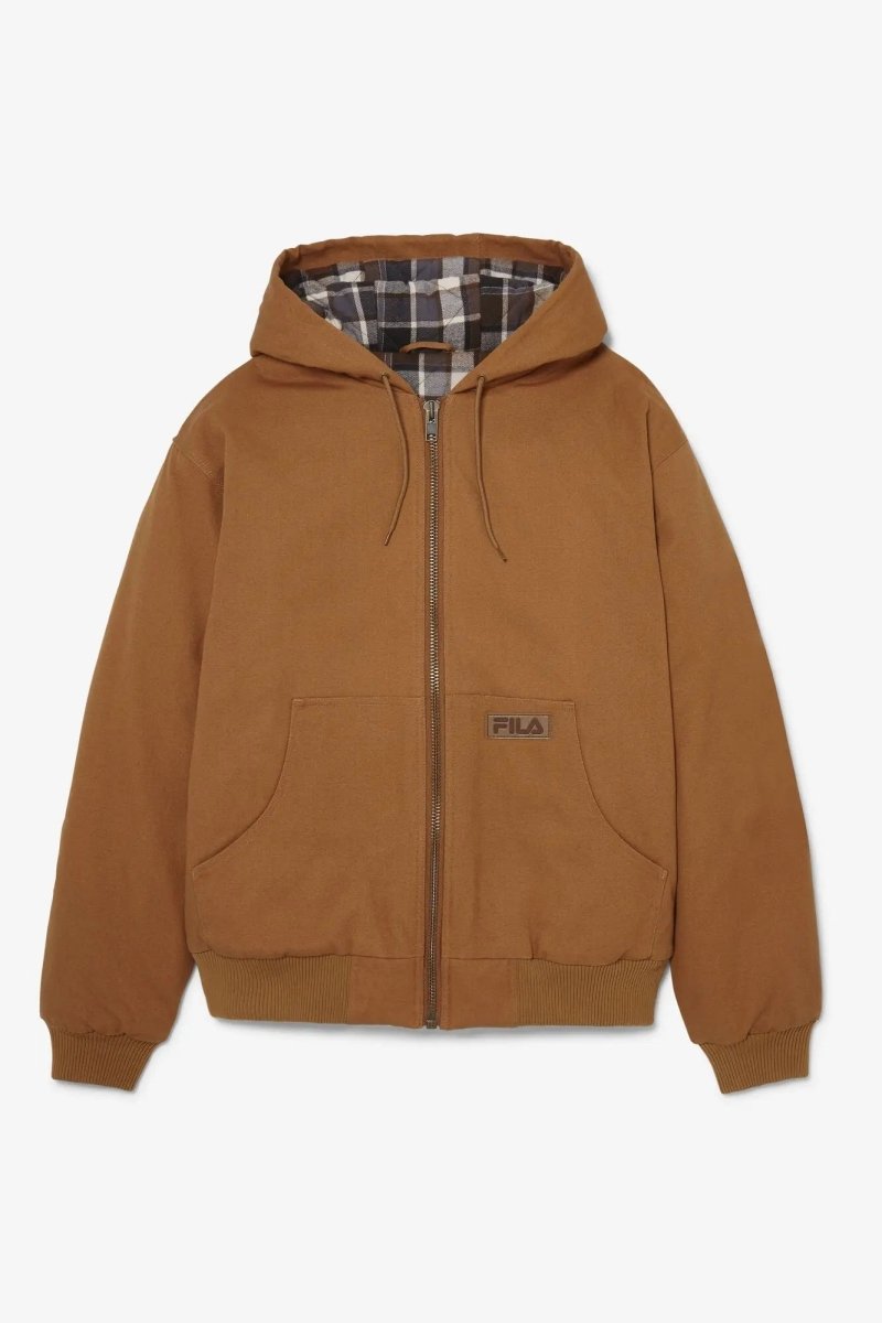Fila Men's Hooded Bomber Jacket - Lightweight Work Jacket for Outdoor Activities, Casual Wear & Street Style Fashion
