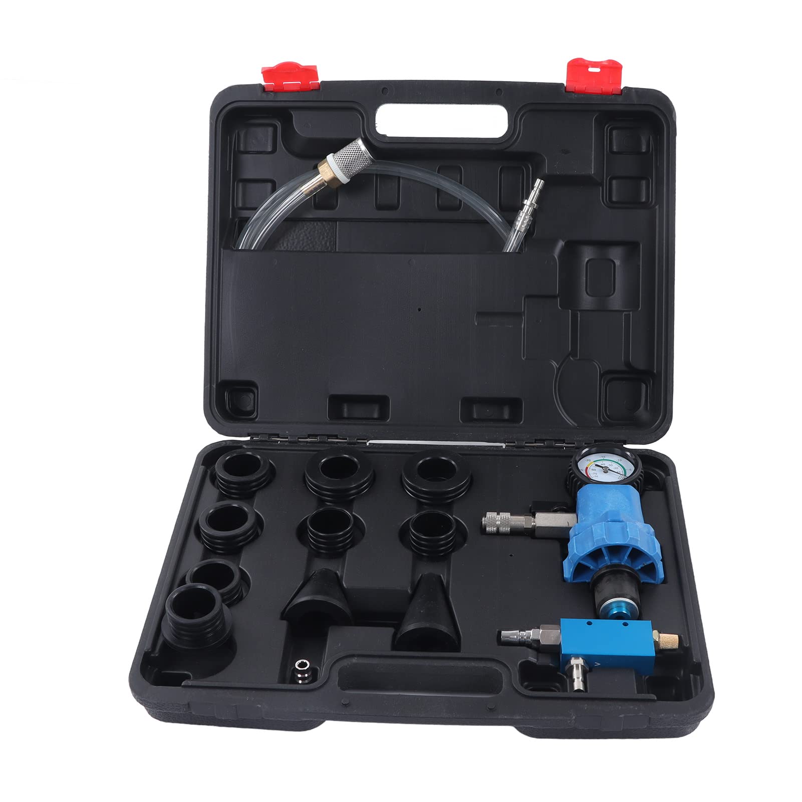 Astibym Coolant Vacuum Refill Tool Kit - Universal Dual Scale (-30 to 0 InHg) Pressure Tester with 14-Piece Set for Car, SUV & Light Truck Maintenance | Quick Coolant System Refill & Air Purge for DIY Auto Repair