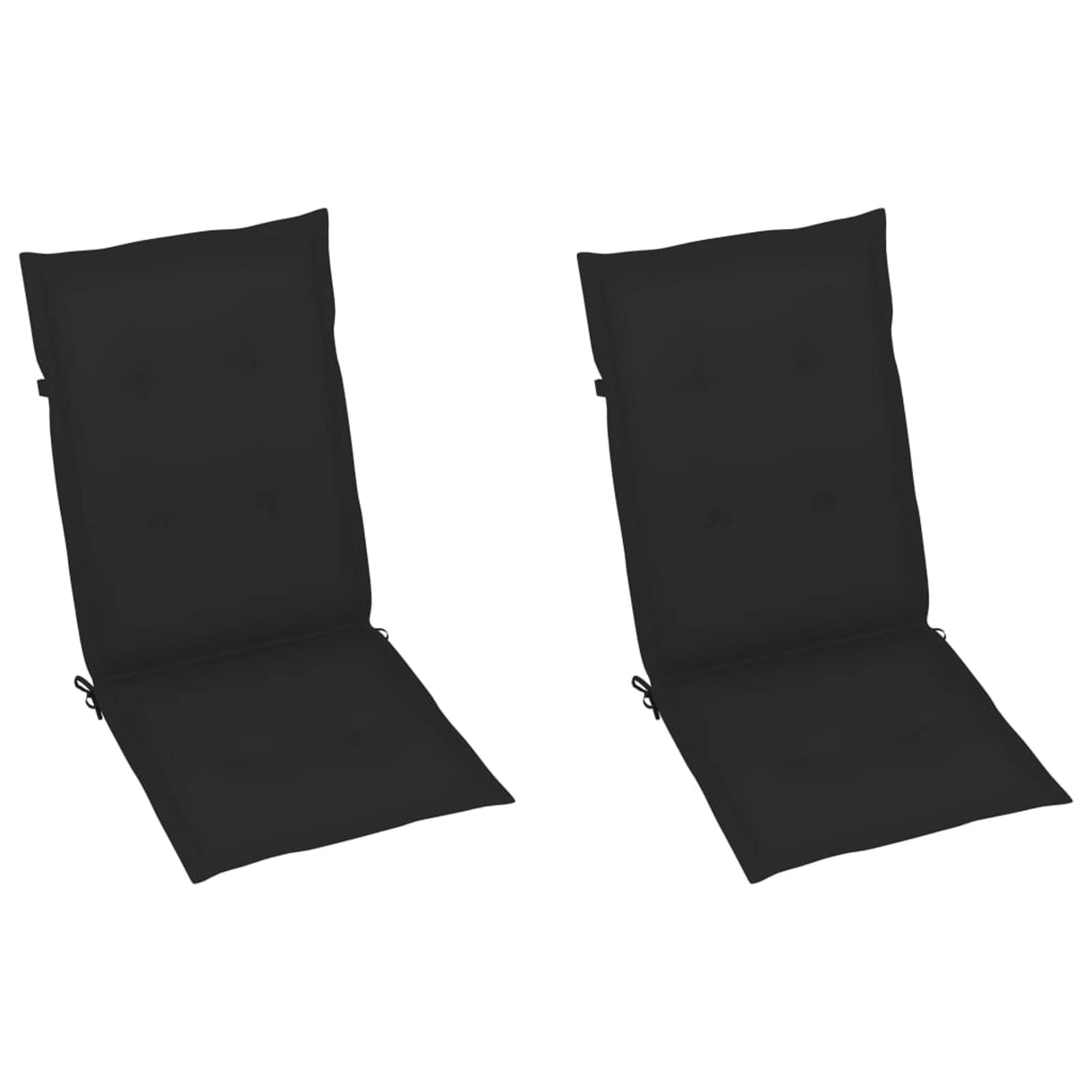 Tidyard 2-Pack Outdoor Chair Cushions - 47.2x19.7x1.2 Inch Waterproof Patio Seat & Back Cushions, Black Garden Furniture Pads for Deck, Poolside, and Porch Relaxation