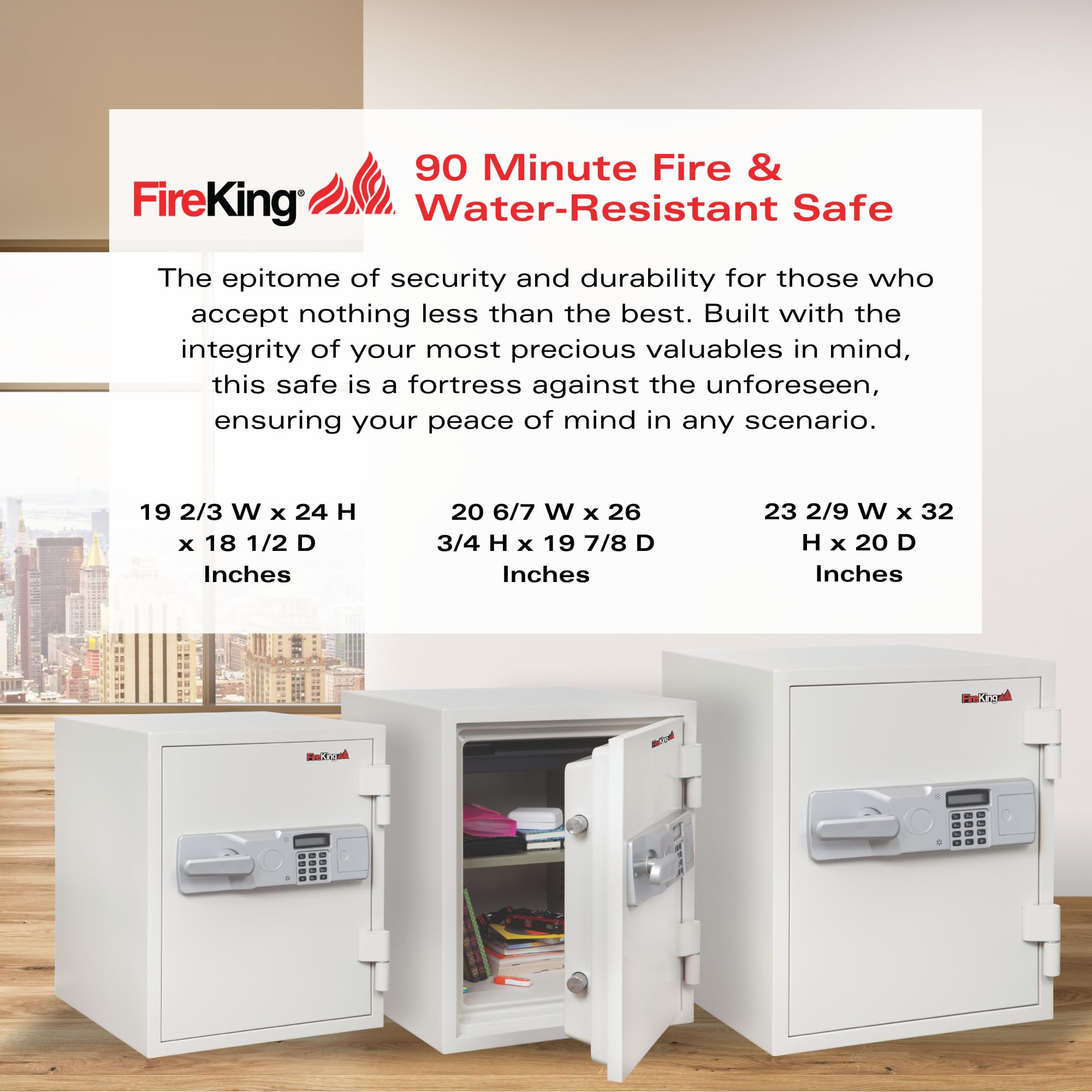 FireKing 2-Hour Fireproof Safe with Electronic Lock - UL Certified Waterproof Home Safe Box, Programmable Digital Security Safe for Documents & Valuables - Ideal for Home, Office & Emergency Protection
