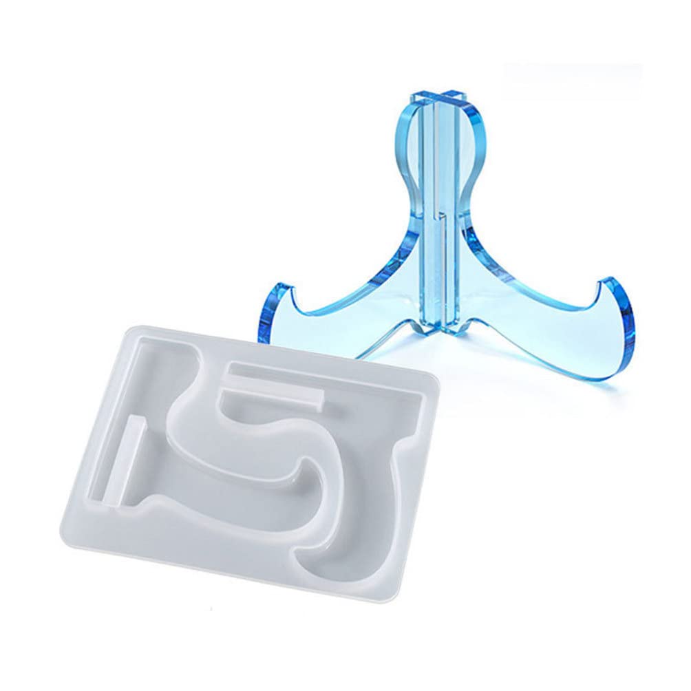 2-Pack DIY Resin Bookmark & Phone Holder Mold Set - Epoxy Crystal Phone Stand for Home Display, Crafting, and Gifts - White Silicone Mold for Resin Art Projects
