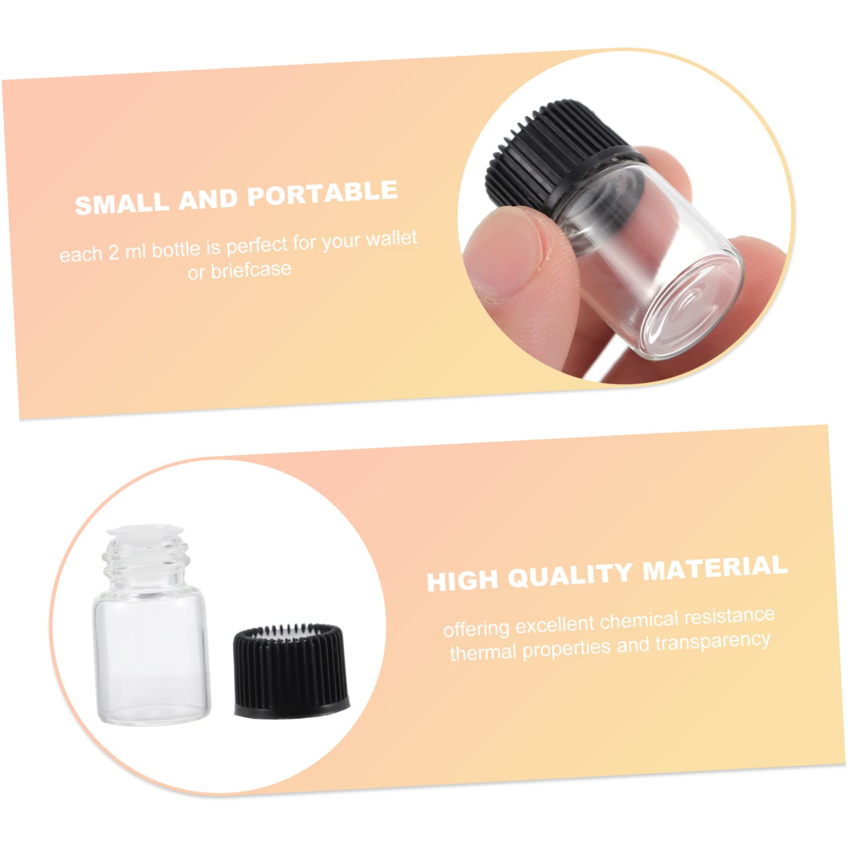Lurrose 2ml Empty Glass Essential Oil Bottles - 36 Pack Portable Travel Bottles for Aromatherapy, Perfume, DIY Blends | Perfect for Toiletries, Skincare, and On-the-Go Use