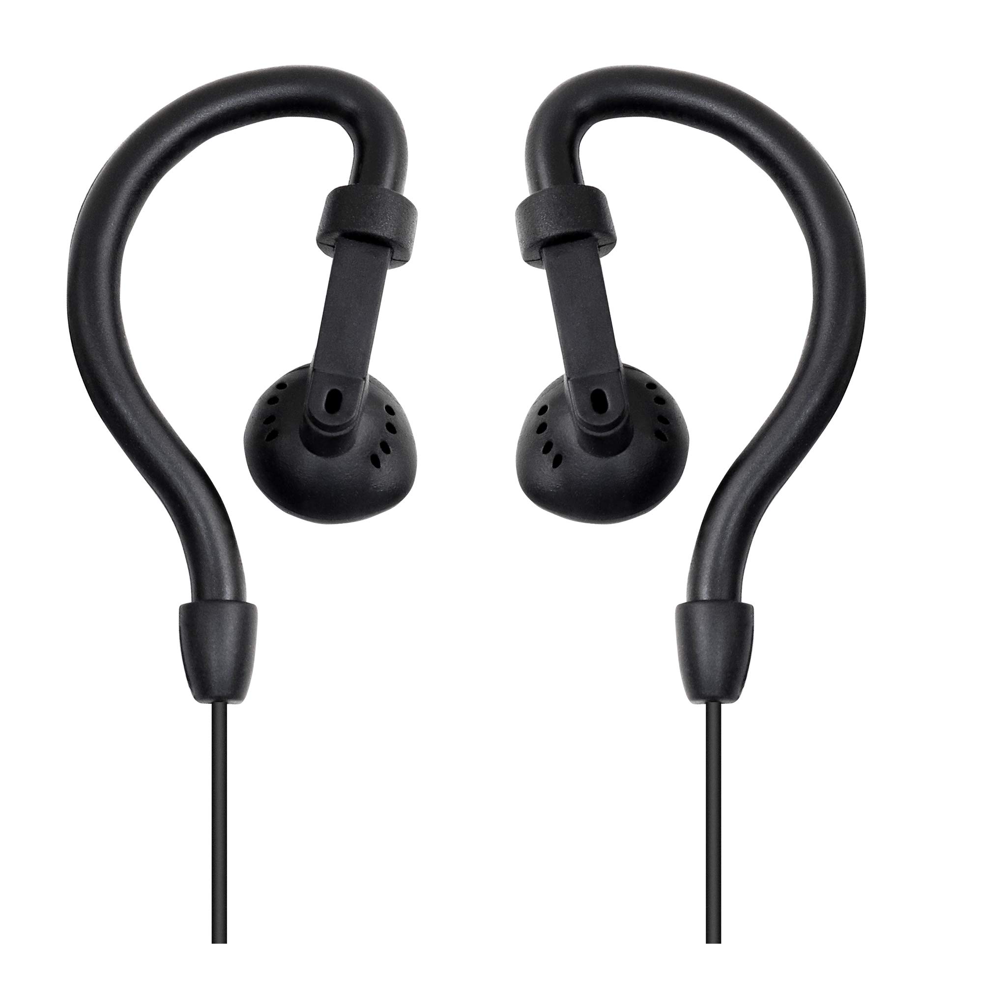 Midland AVPH4 Ear Clip Headset for GMRS Two-Way Radios - Secure Fit Headphones with Built-In Mic & PTT Button - Crystal Clear Communication for Outdoor Activities, Construction, and Emergency Use