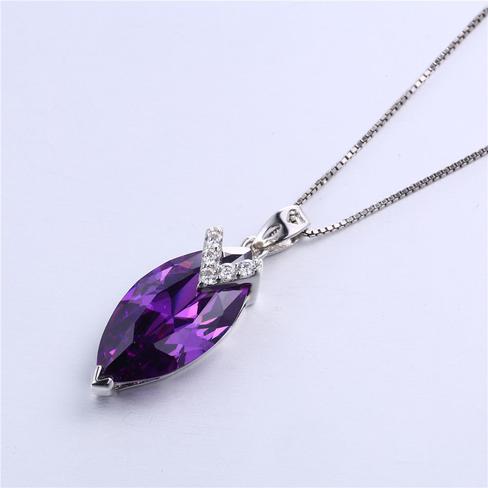 925 Sterling Silver Marquise Birthstone Pendant Necklace for Women - Elegant Mother's Day Gift, Anniversary Present & Birthday Jewelry - Perfect for Special Occasions & Everyday Wear