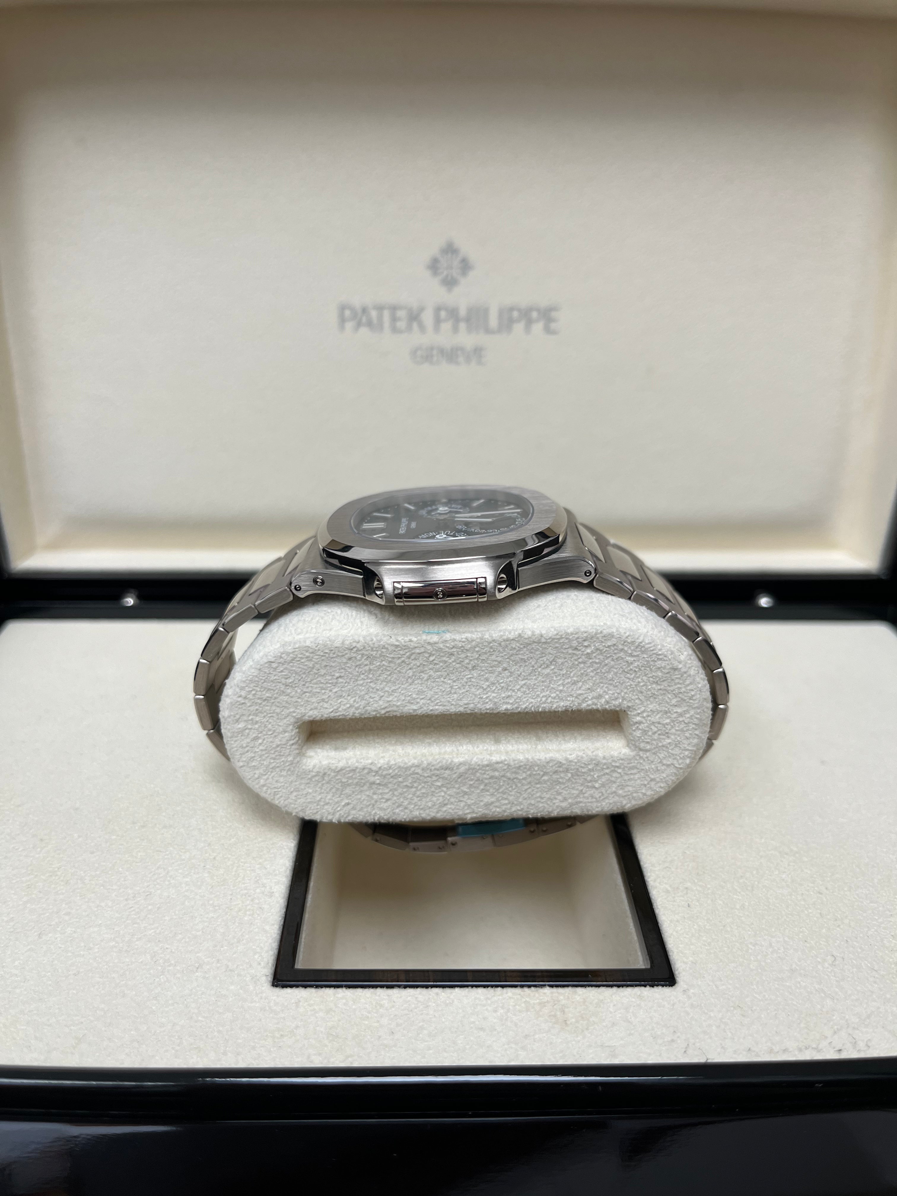 Patek Philippe Nautilus Perpetual Calendar Watch - 18K White Gold Case, Blue Sunburst Dial (Ref#5740/1G-001) | Luxury Swiss Timepiece for Men, Business Meetings & Special Occasions