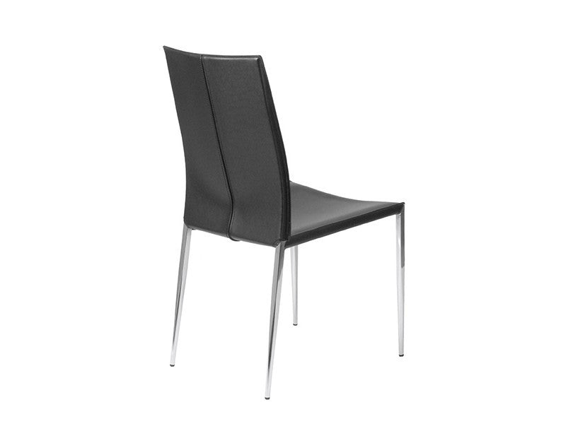 Premium EURO Max Genuine Leather Side Chair - Modern & Comfortable Dining or Living Room Seating for Home & Office Use