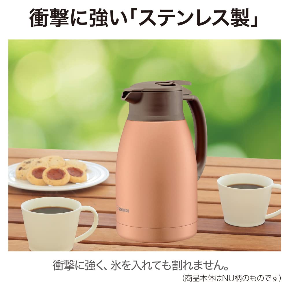 Zojirushi SH-HC15NU 1.5L Stainless Steel Vacuum Insulated Carafe - Matte Copper Finish | Keeps Coffee & Tea Hot for Hours | Perfect for Home, Office & Outdoor Use