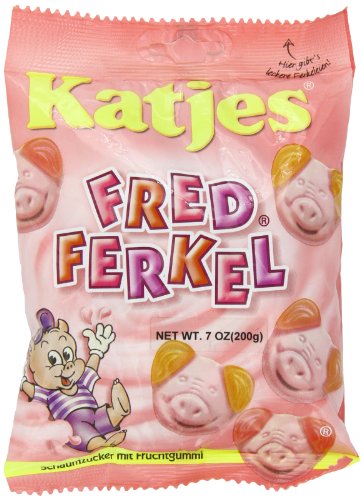 Katjes Fred Ferkel Sour Gummy Candy - 7 Ounce Resealable Bag - Perfect for Halloween, Parties & Snacking