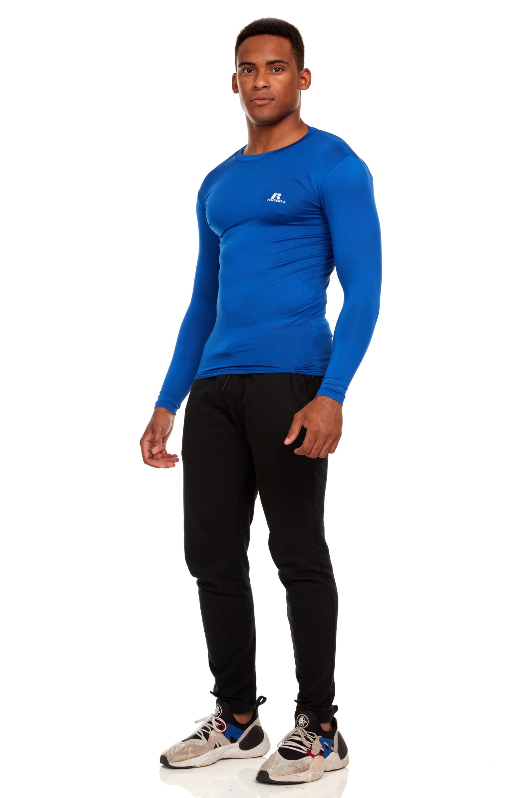 Russell Athletic Men's Long-Sleeve Compression Top - Lightweight Performance Shirt for Running, Workouts & Training - Moisture-Wicking & Breathable Activewear (Great for Gym, Jogging & Outdoor Sports)
