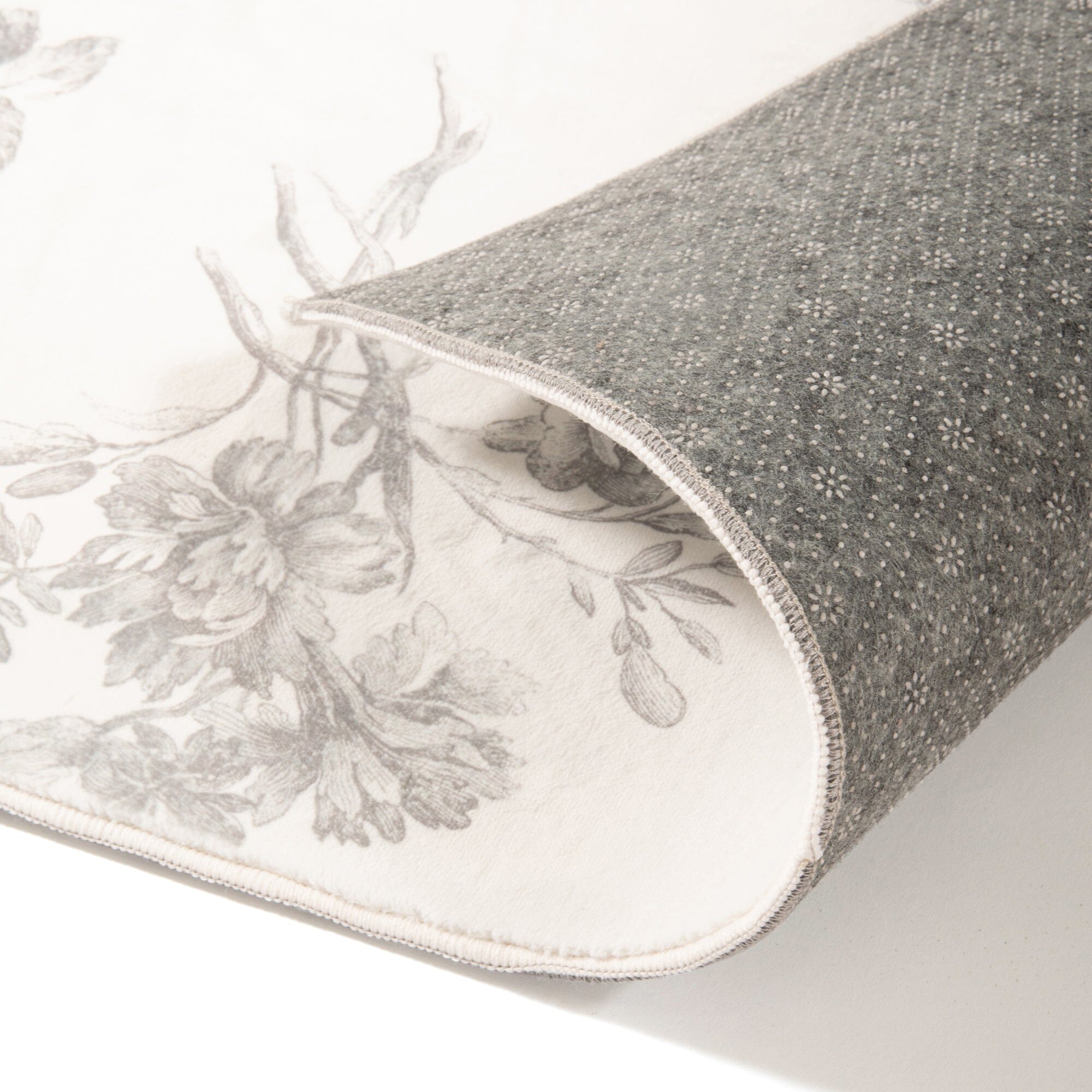 Classic Floral Print Area Rug 6.6x4.6 Feet Light Gray - Perfect for Living Room, Bedroom or Office Decor