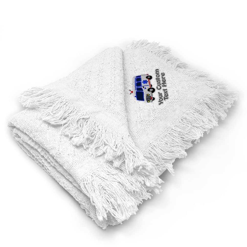 Custom Embroidered Baby Blankets for Boys & Girls - Soft Nursery Bedding with Paramedic Ambulance Design - Perfect for Newborn Gifts, Daycare & Cozy Nursery Decor