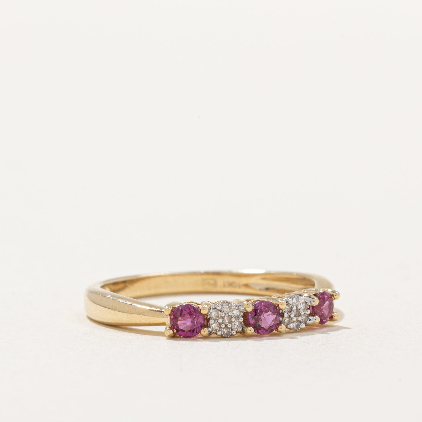 Exquisite Ruby and Diamond Band Ring - 0.24ctw Ruby & 0.04ctw Diamond - Size 7 - Perfect for Anniversary Gifts, Engagement Rings, and Special Occasions