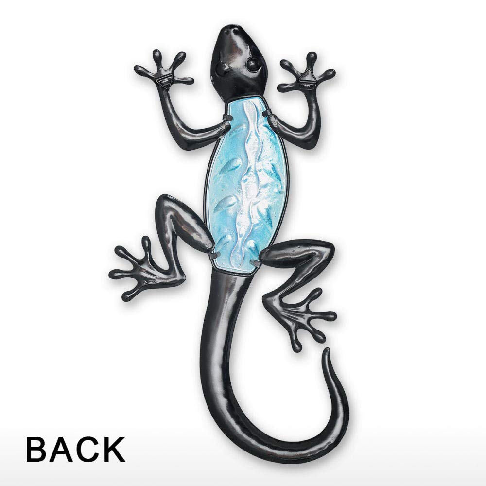Creative Blue Gecko Wall Art - Handcrafted Lizard Statue for Home Decor, Indoor Outdoor Bedroom Living Room Wall Hanging, Perfect for Nature-Inspired Spaces and Tropical Themes