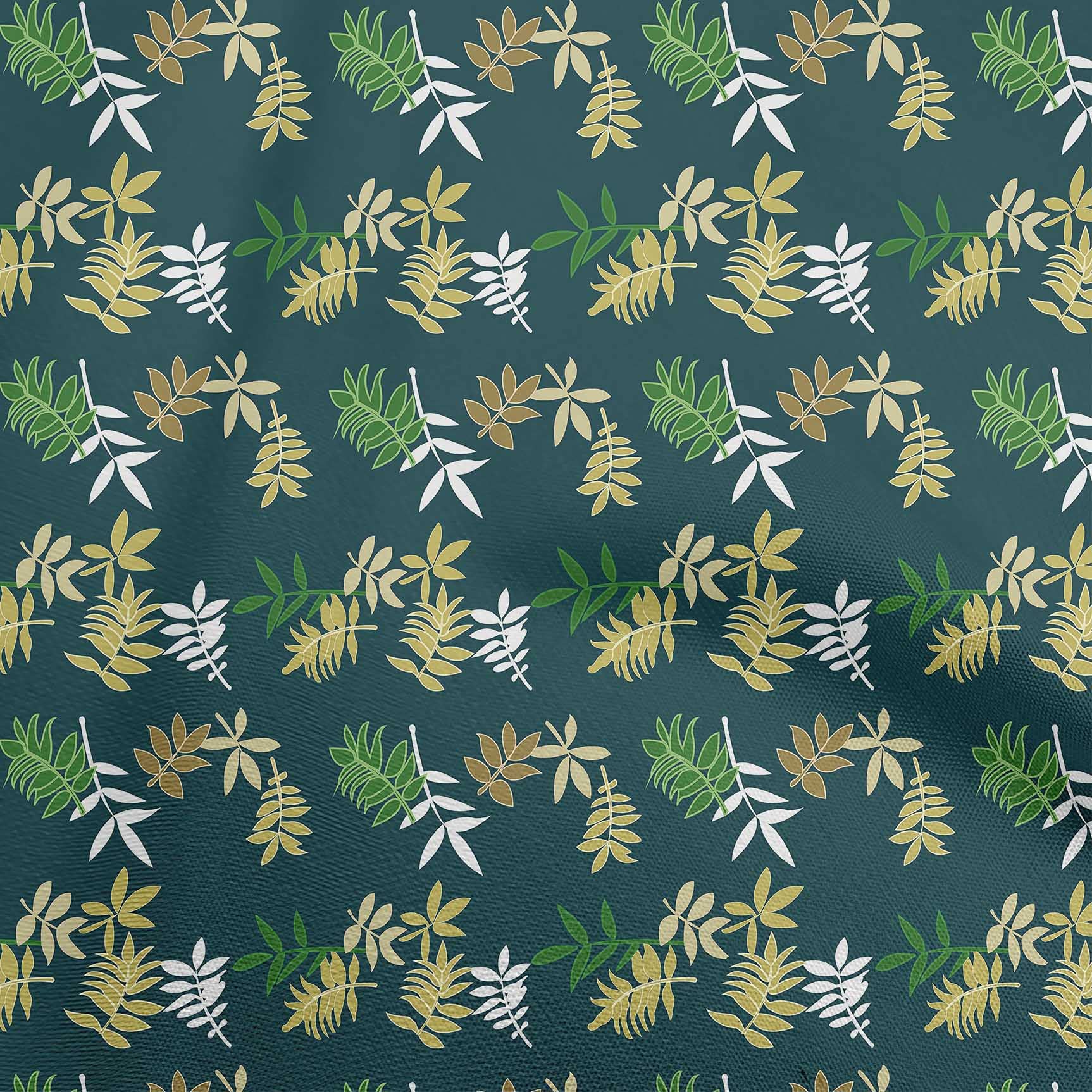 oneOone Cotton Jersey Teal Green Leaf Print Fabric by The Yard - 58 Inch Wide for DIY Clothing, Quilting & Sewing Projects | Soft Apparel Fabric for Dresses, T-Shirts & Home Decor