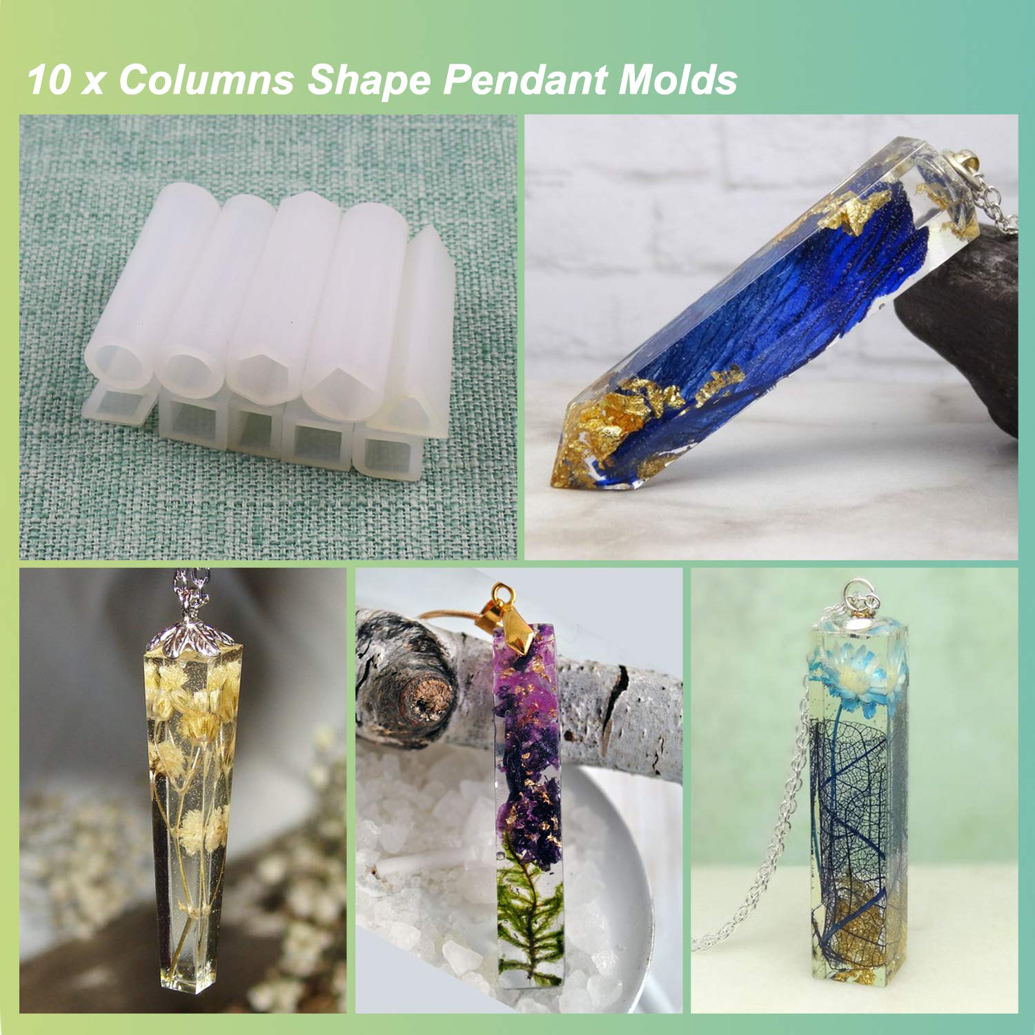 30PCS Silicone Resin Molds for Jewelry Making - UV Resin Bracelet, Pendant & Ring Molds Kit - DIY Epoxy Resin Craft Supplies for Handmade Earrings, Necklaces & Gifts