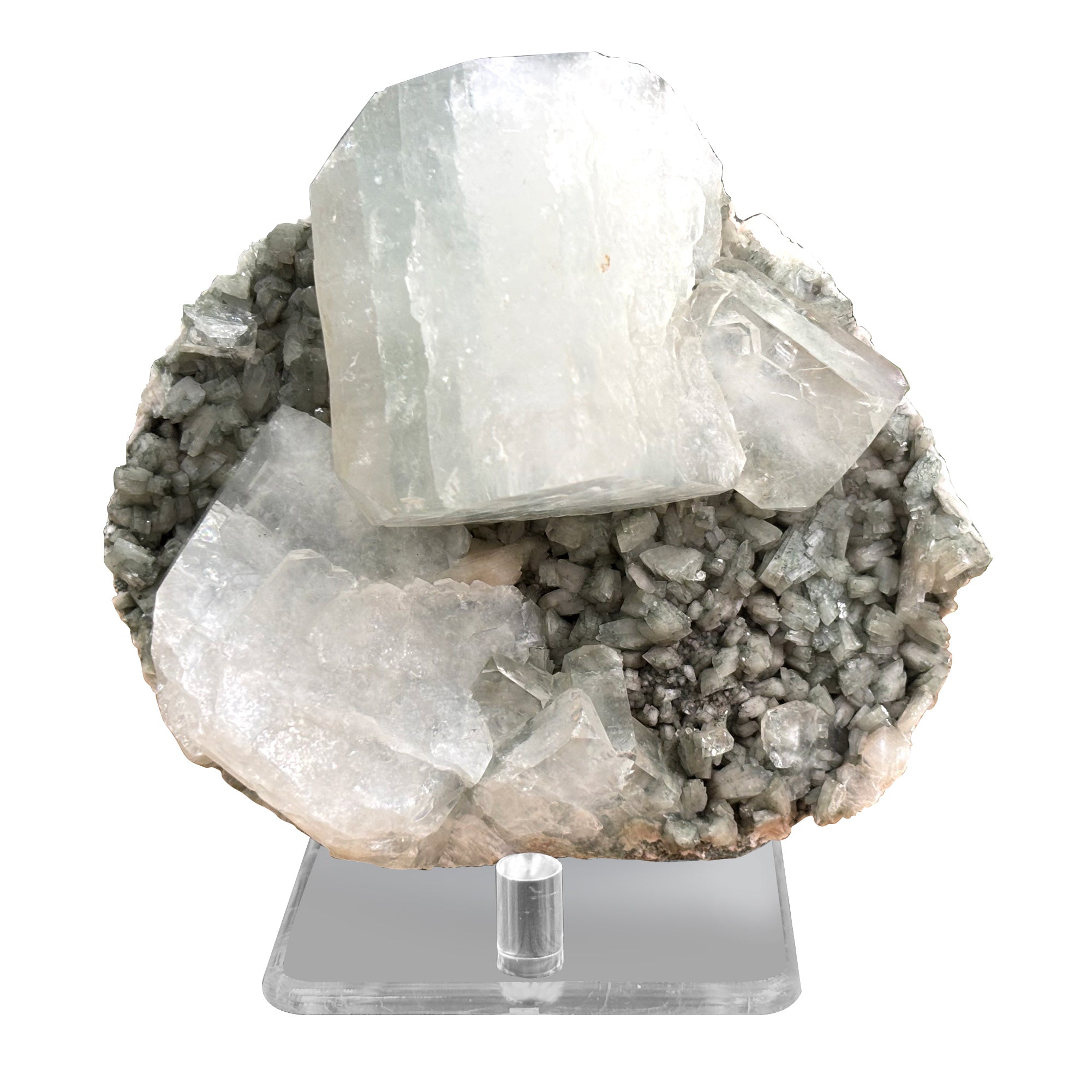 Natural Apophyllite Stilbite & Heulandite Crystal Cluster - Rare Healing Stone for Energy Work, Chakra Balancing & Meditation | Mineral Specimen for Home Decor, Reiki Practice & Spiritual Healing (RMI649)