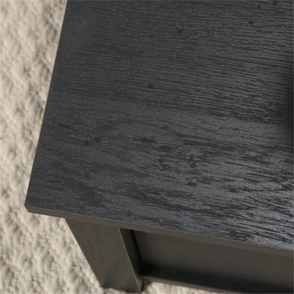 Pemberly Row 2-Drawer Wooden Storage Coffee Table in Raven Oak - Stylish Living Room Furniture for Small Spaces & Home Organization