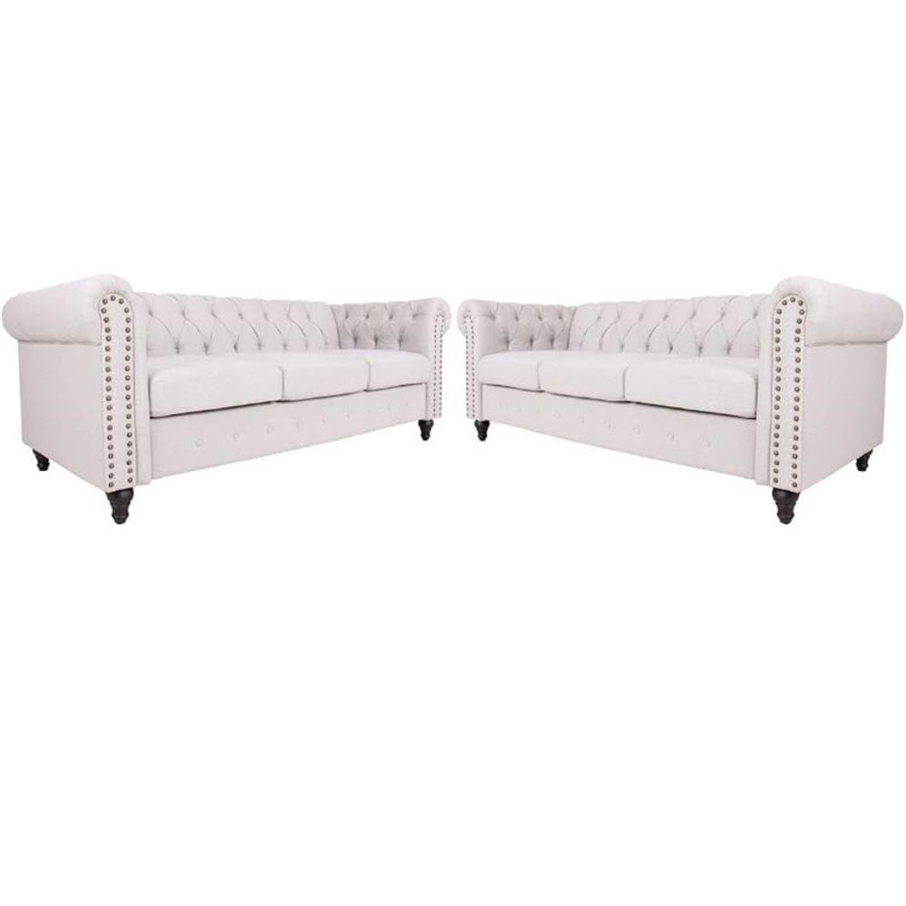 Premium 2-Piece Microfiber Sofa Set in Light Gray - Soft & Durable Living Room Furniture for Small Spaces | Perfect for Apartments, Condos & Cozy Homes