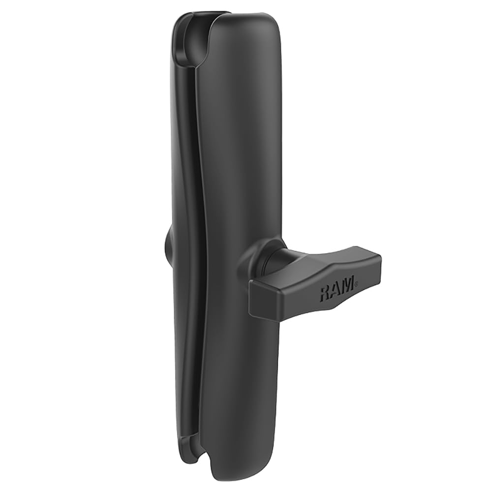 RAM Mounts RAM-201U-D 双插座长臂支架，兼容1.5英寸C尺寸球组件，适用于车载、摩托车、船舶及户外设备安装