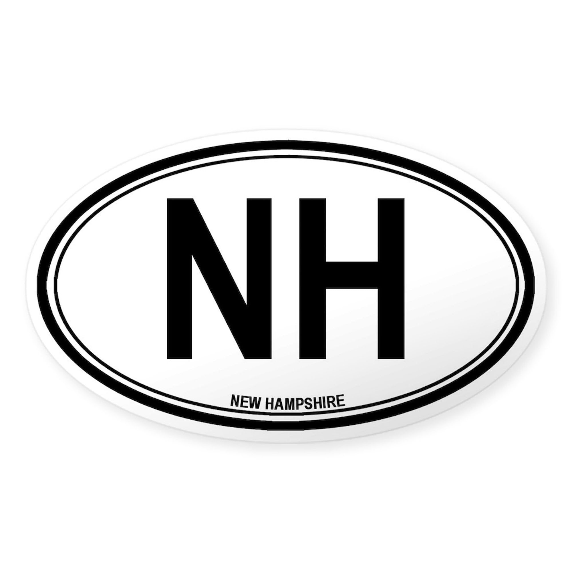 New Hampshire NH Euro Oval Car Bumper Sticker - Durable Vinyl Decal for Cars, Laptops, Windows - Show State Pride Anywhere!