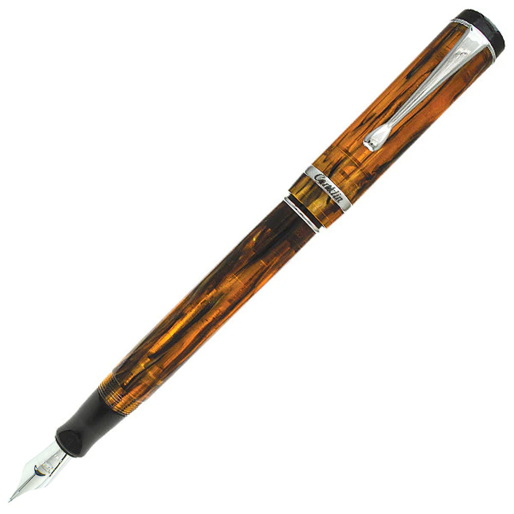 Conklin Duragraph Fountain Pen - Amber Finish, Fine Nib, Classic Design for Writing & Calligraphy - Perfect for Office, School & Gift Giving