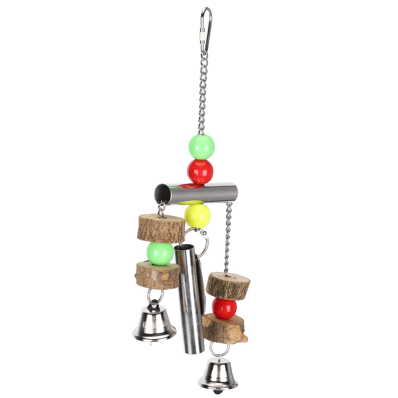 Durable Bird Bell Toy for Parrots, Canaries & Small Pets - Hanging Swing Bell with Chewable Metal Bells - Fun Interactive Play for Cages, Play Gyms & Bird Stands