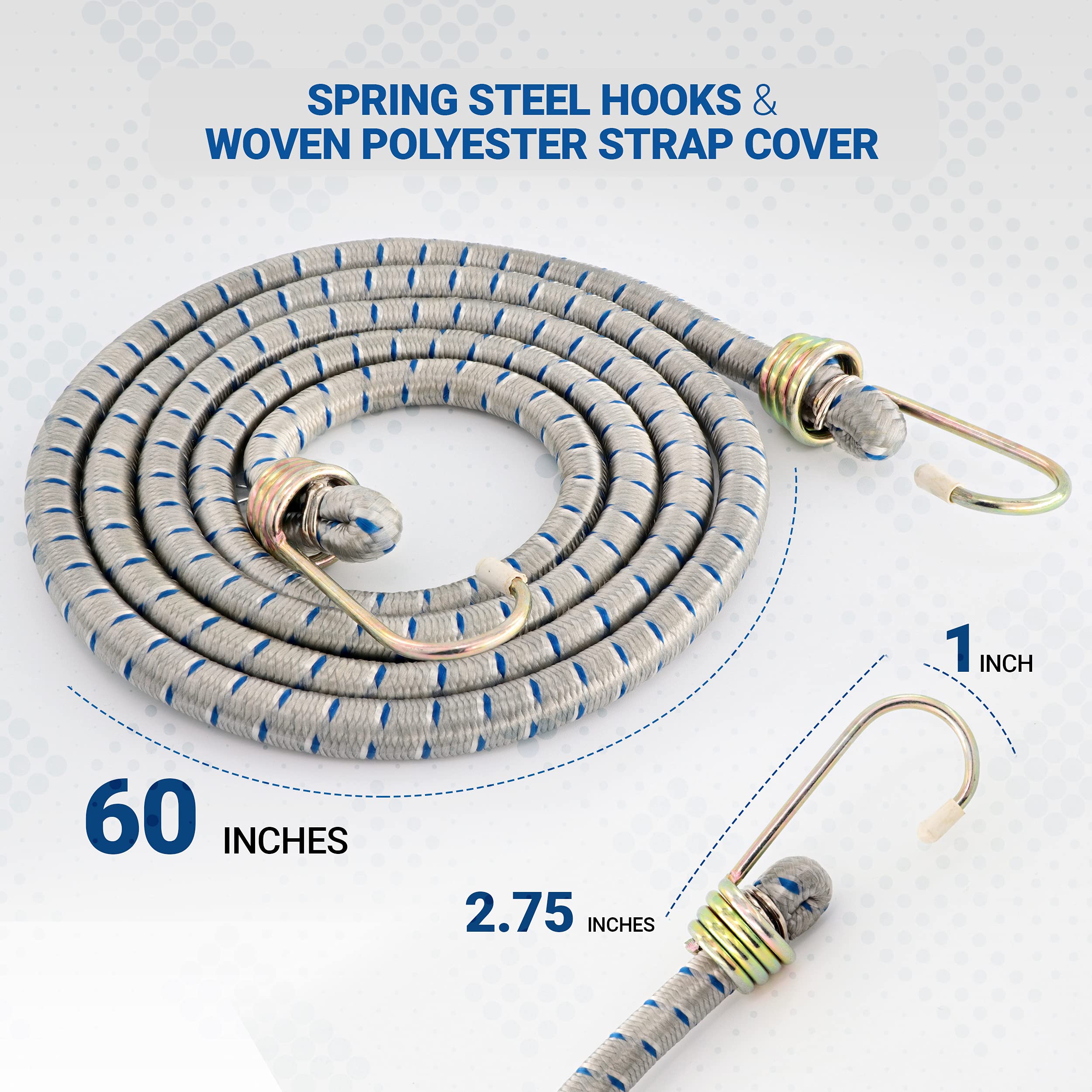Heavy Duty Bungee Cords with Steel Hooks - 60