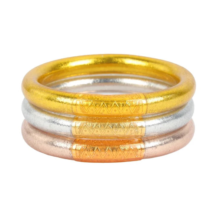 BuDhaGirl Classic Stackable Bracelet Set of 3 - Elegant Minimalist Jewelry for Women, Perfect for Everyday Wear, Gifts & Special Occasions