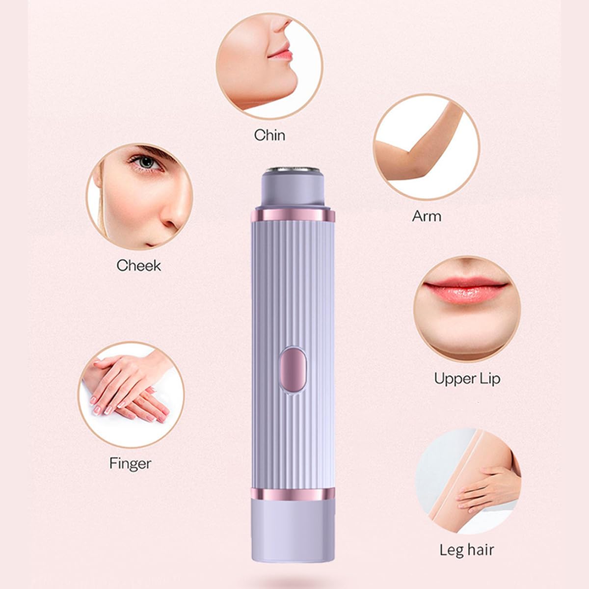 **Painless Electric Razor for Women - 2-in-1 Bikini & Body Hair Trimmer, Waterproof Dual Head Shaver for Underarms, Legs, Face & Pubic Hair - Gradient Pink | Perfect for Travel, Gym & Sensitive Skin Care**